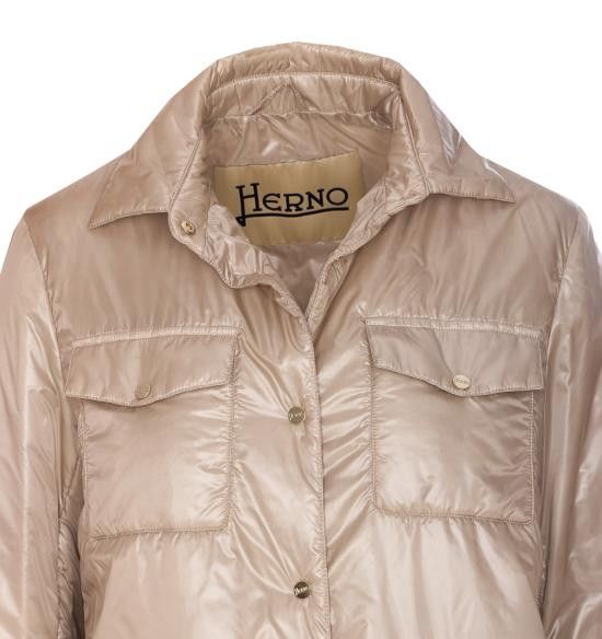 Herno HERNO Women Shirts GI000293D 12017Z1985 Beige Size L / US 10 / IT 46 - 4 Thumbnail