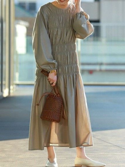 Other Other Ray BEAMS Shirring Gather Dress ONE SIZE Plastic Dresses 63-26-0576-597 Size ONE SIZE - 3 Thumbnail