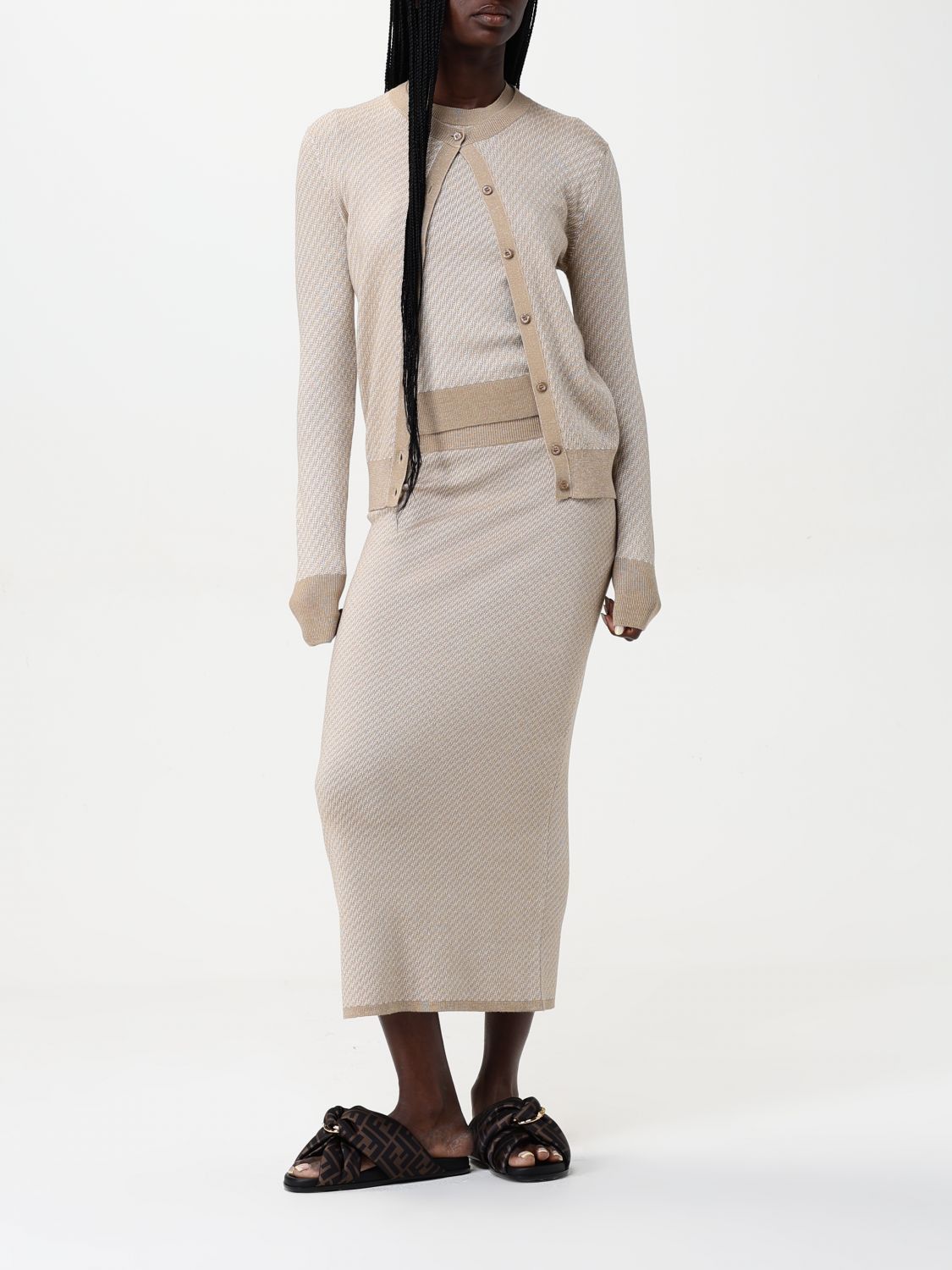 Fendi Fendi Skirt Woman Beige Size 27" / US 4 / IT 40 - 2 Thumbnail