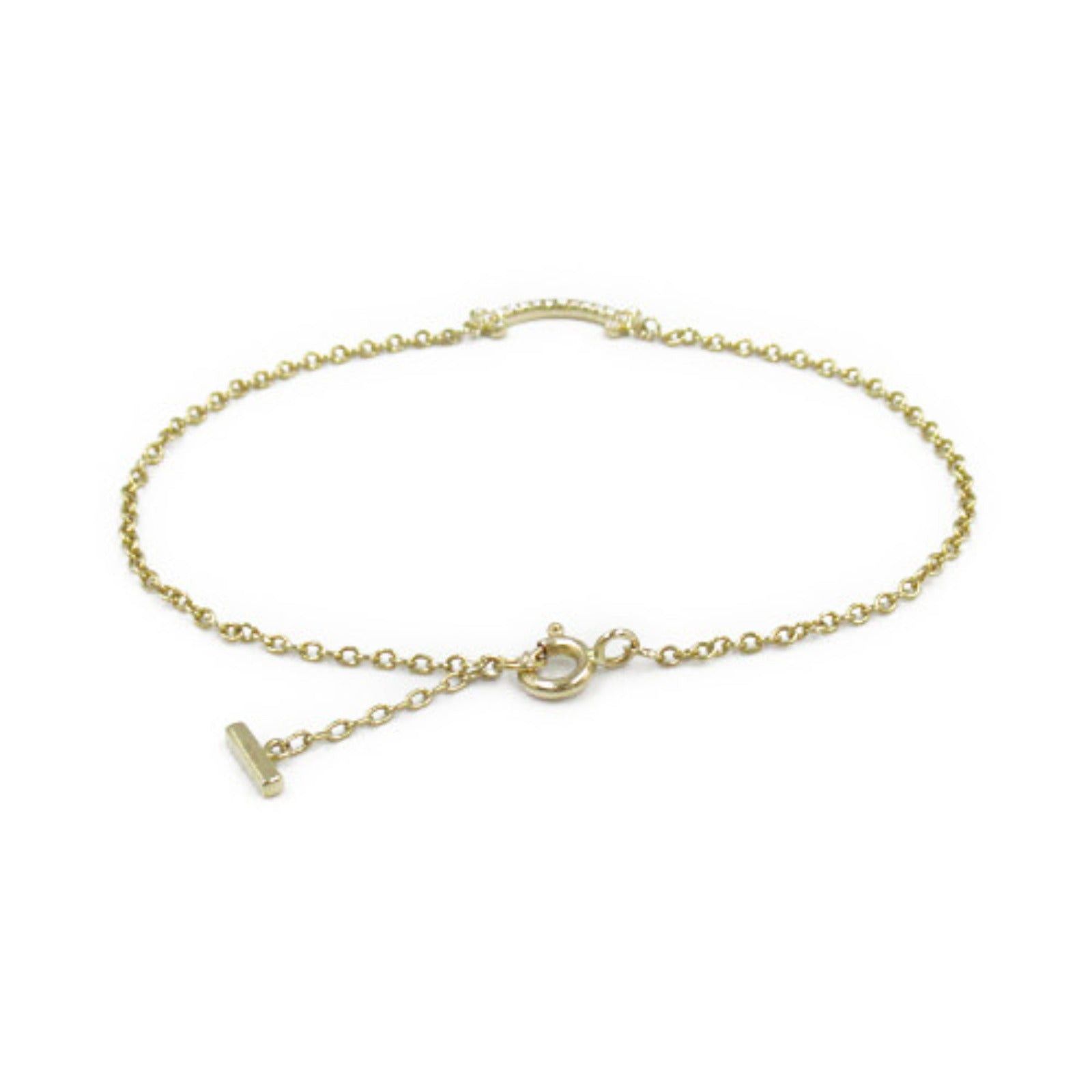Tiffany & Co. Tiffany Co T Smile Mini Diamond Bracelet K18 (Yellow Gold) Clear Size ONE SIZE - 2 Thumbnail