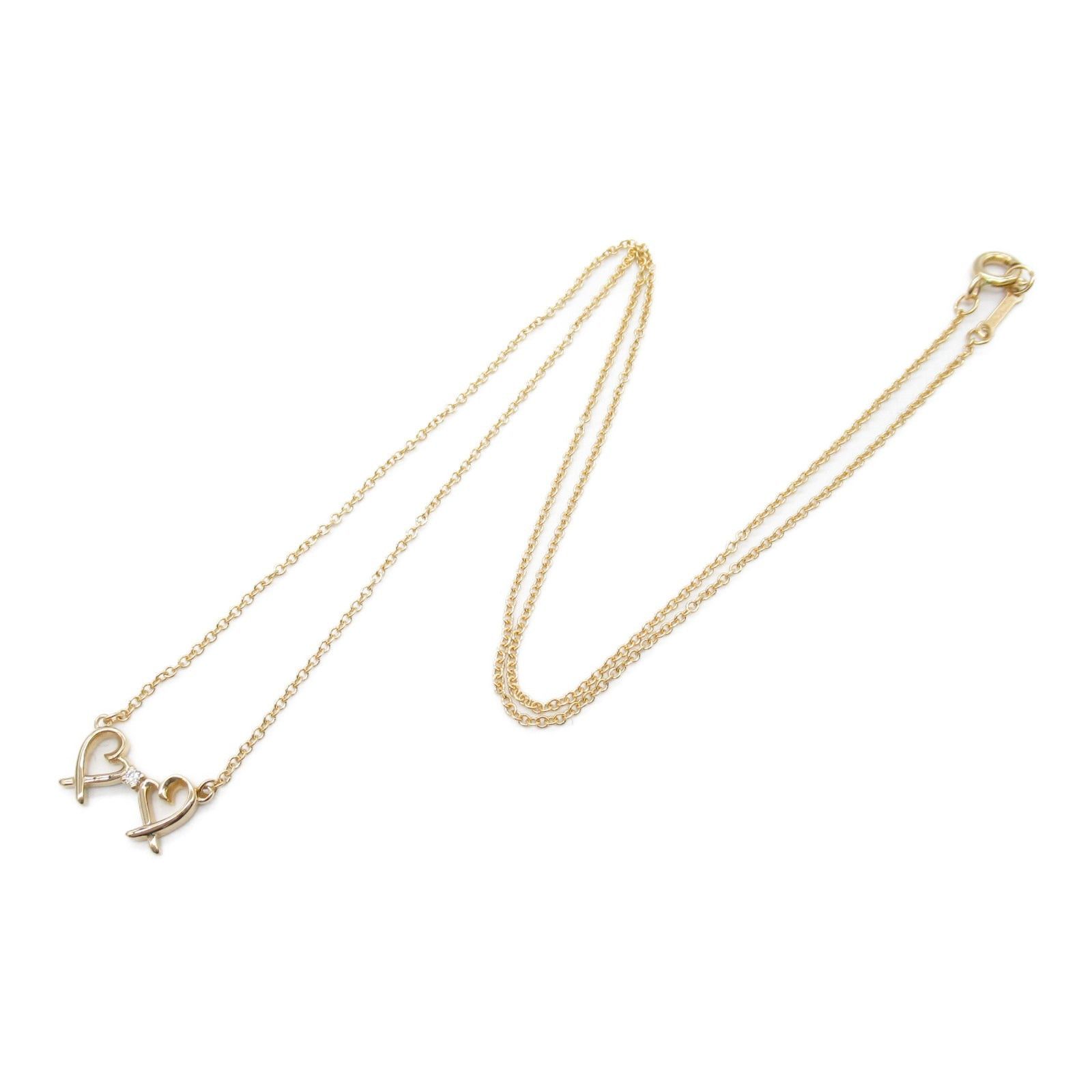 Tiffany & Co. Tiffany Co Double Loving Heart Diamond Necklace K18Pg (Pink Gold) Clear Size ONE SIZE - 3 Thumbnail
