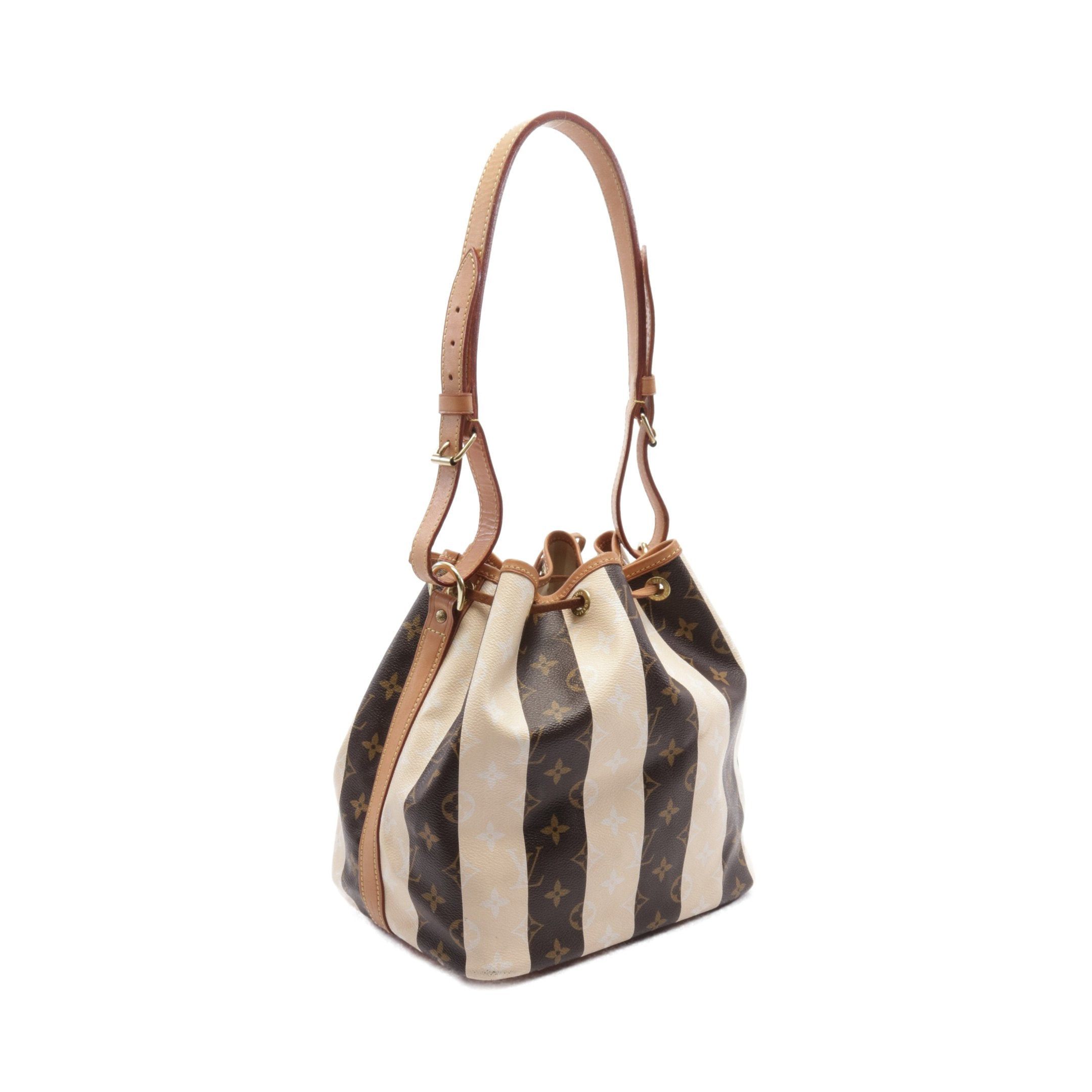 Louis Vuitton Louis Vuitton Peti Noe Monogram Rayures Shoulder Bag Leather Brown Beige Size ONE SIZE - 2 Thumbnail