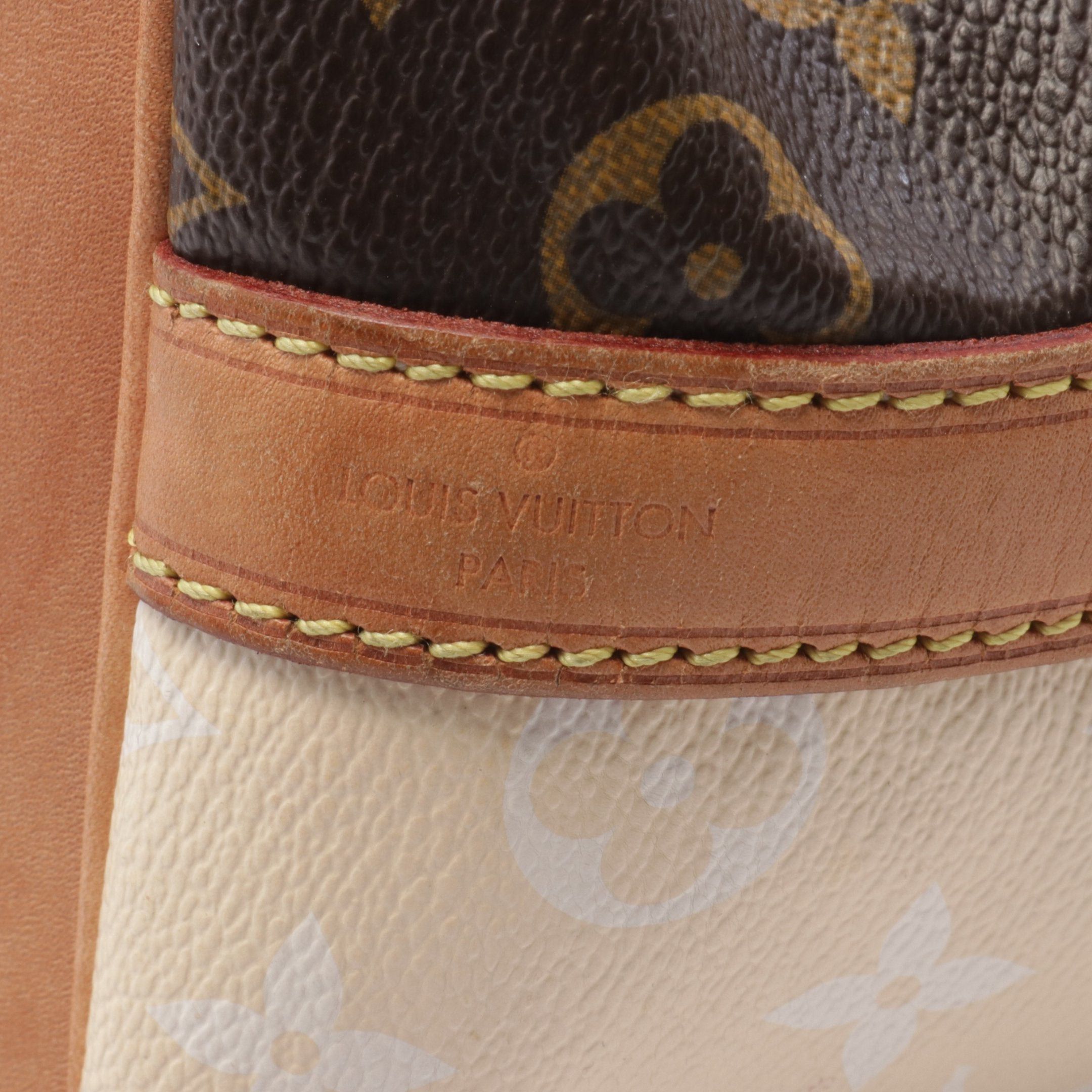 Louis Vuitton Louis Vuitton Peti Noe Monogram Rayures Shoulder Bag Leather Brown Beige Size ONE SIZE - 4 Thumbnail