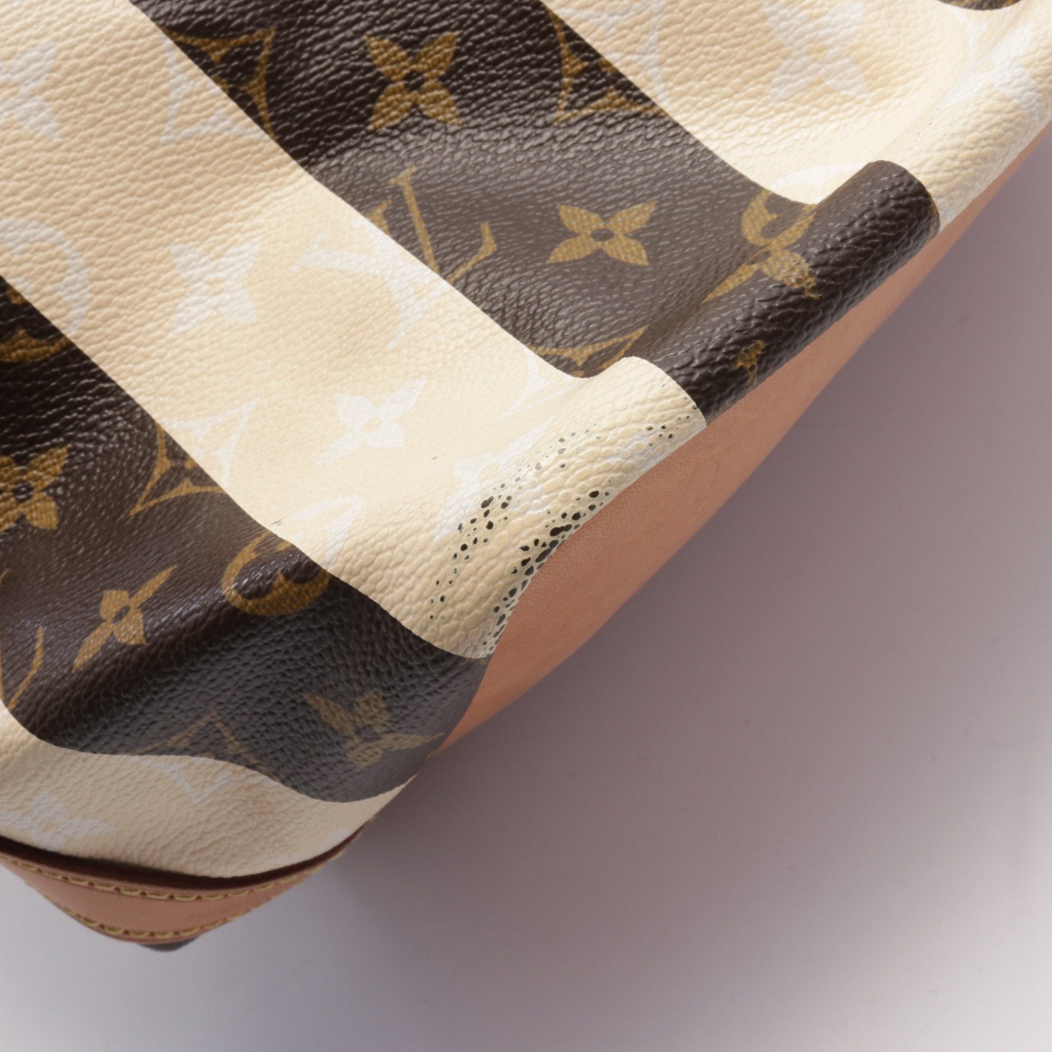 Louis Vuitton Louis Vuitton Peti Noe Monogram Rayures Shoulder Bag Leather Brown Beige Size ONE SIZE - 8 Thumbnail