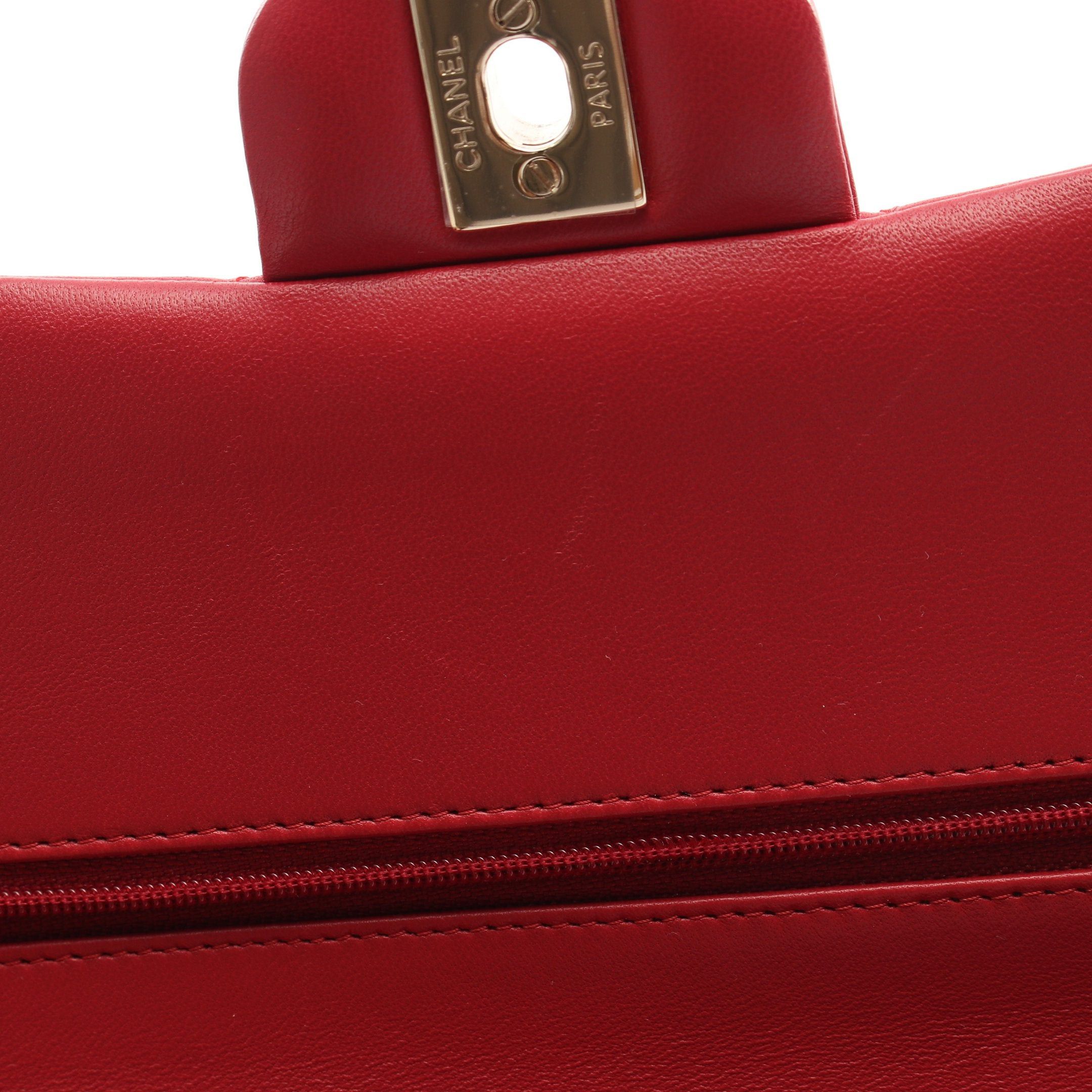 Chanel Chanel Matelasse Double Flap Chain Shoulder Bag Lambskin Red Gold Hardware Size ONE SIZE - 9 Thumbnail