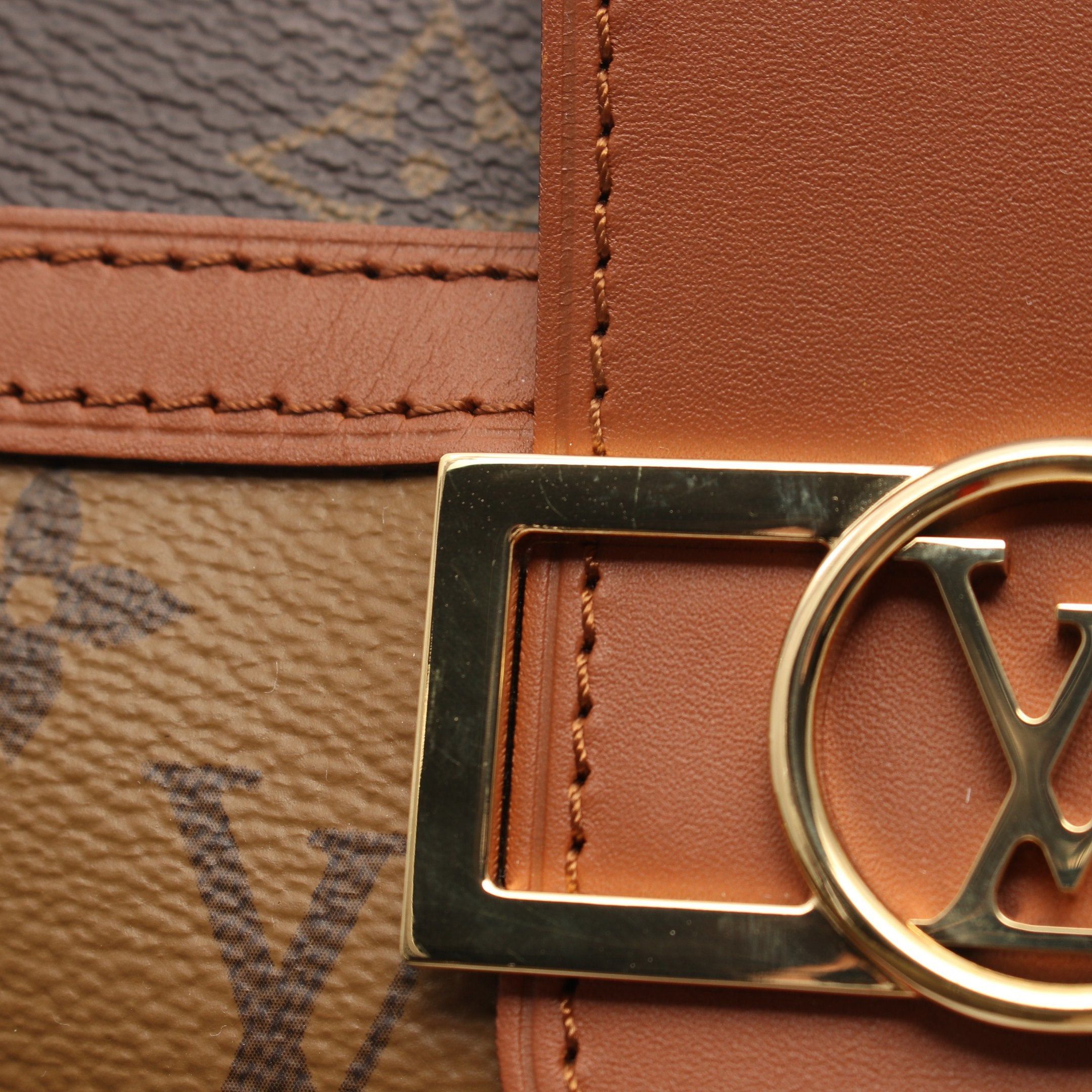 Louis Vuitton Louis Vuitton Hobo Dauphine Mm Monogram Reverse Shoulder Bag Leather Brown Beige Size ONE SIZE - 10 Thumbnail