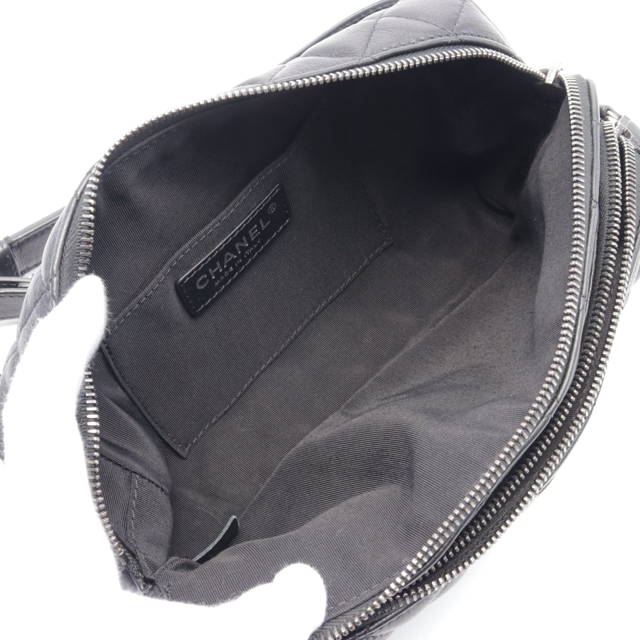 Chanel Chanel Matelasse Body Bag Leather Black Antique Silver Hardware Size ONE SIZE - 3 Thumbnail