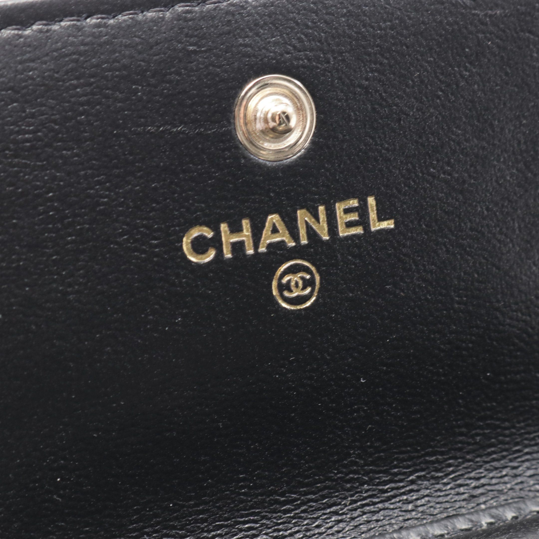 Chanel Chanel Matelasse Camellia Chain Wallet Leather Black Gold Hardware Size ONE SIZE - 4 Thumbnail