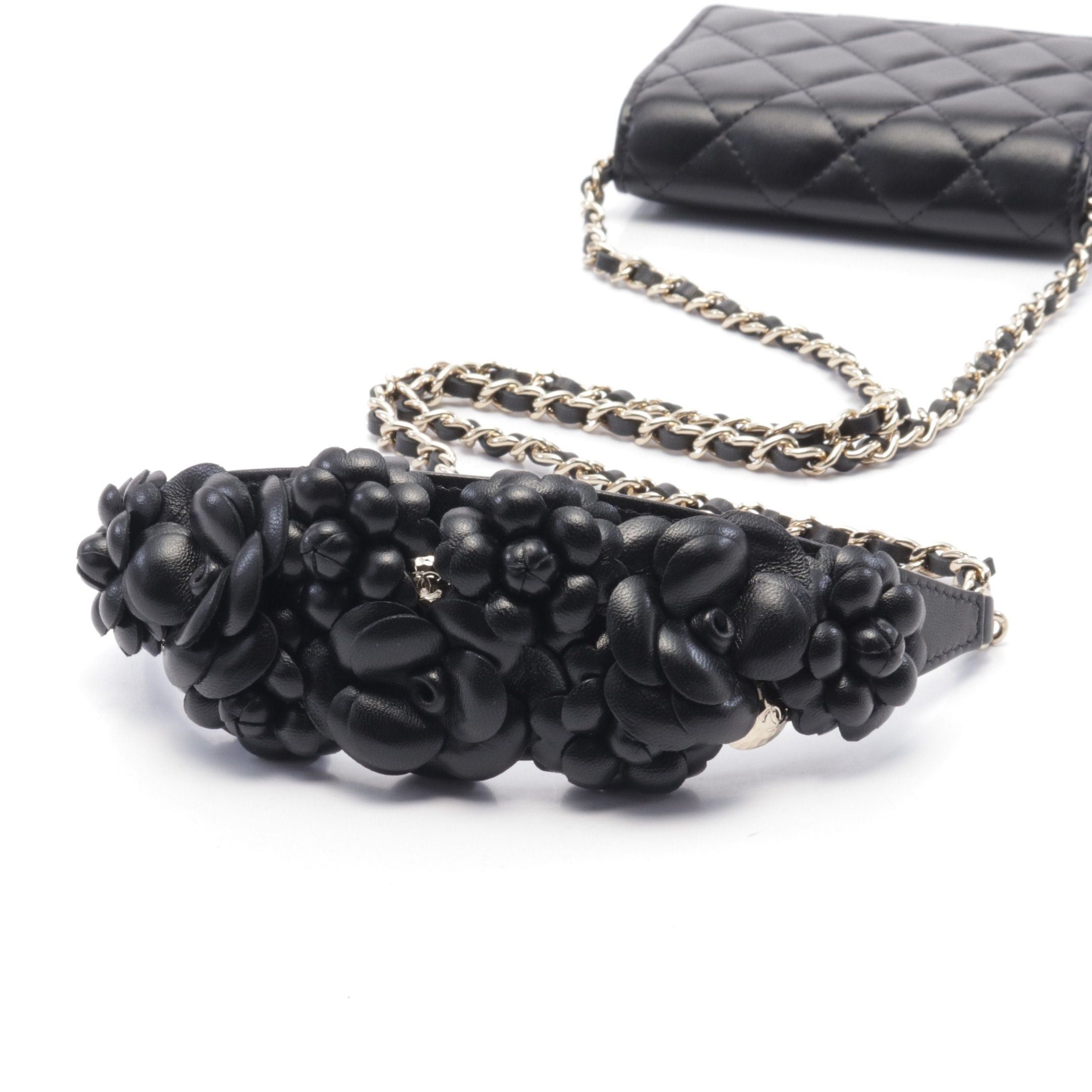 Chanel Chanel Matelasse Camellia Chain Wallet Leather Black Gold Hardware Size ONE SIZE - 8 Thumbnail