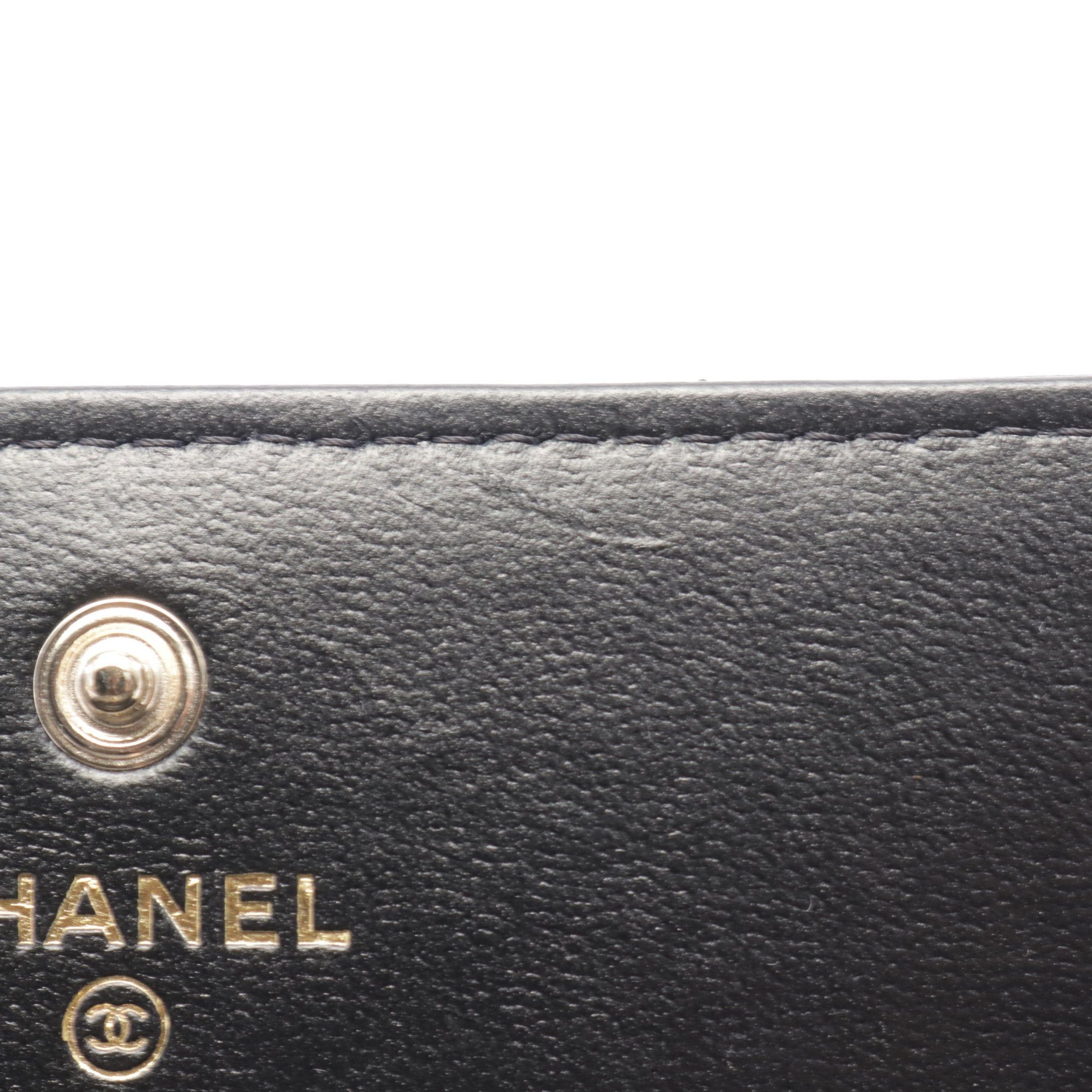 Chanel Chanel Matelasse Camellia Chain Wallet Leather Black Gold Hardware Size ONE SIZE - 6 Thumbnail