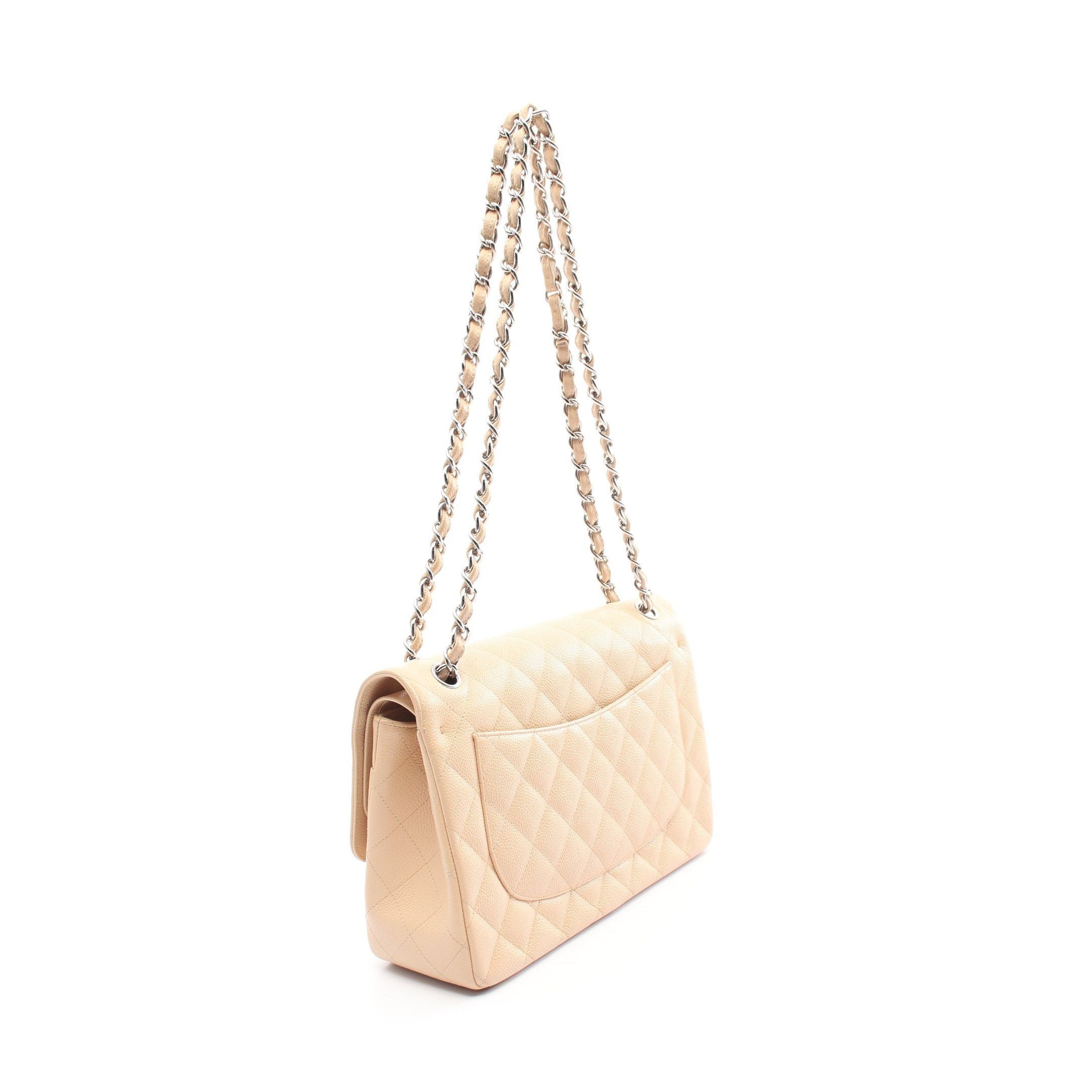 Chanel Chanel Decamatlassé 30 Classic Large Double Flap Chain Shoulder Bag Caviar Skin Beige · Size ONE SIZE - 2 Thumbnail