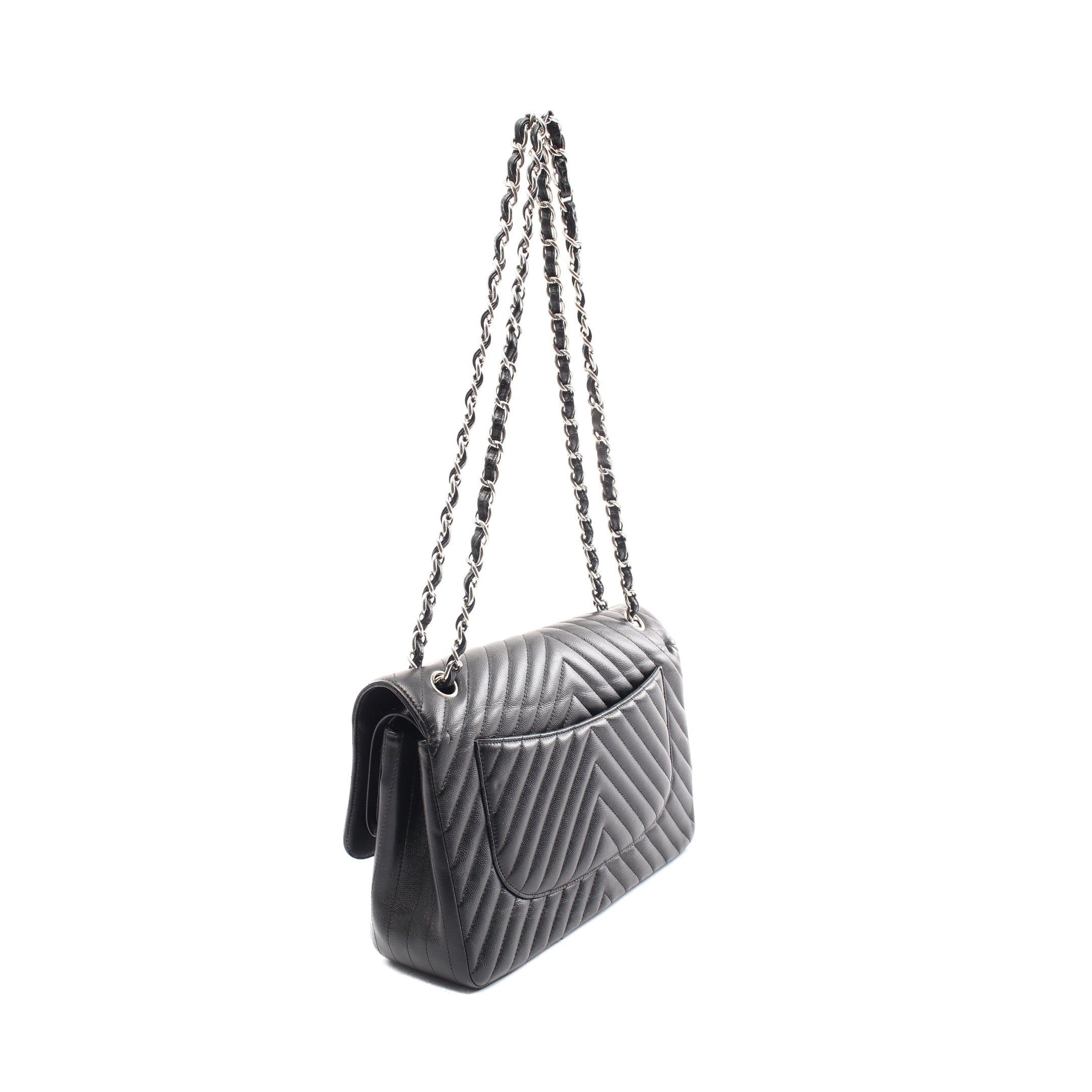 Chanel Chanel Matelasse Double Flap Chain Shoulder Bag Caviar Skin Black Gold Hardware Size ONE SIZE - 2 Thumbnail