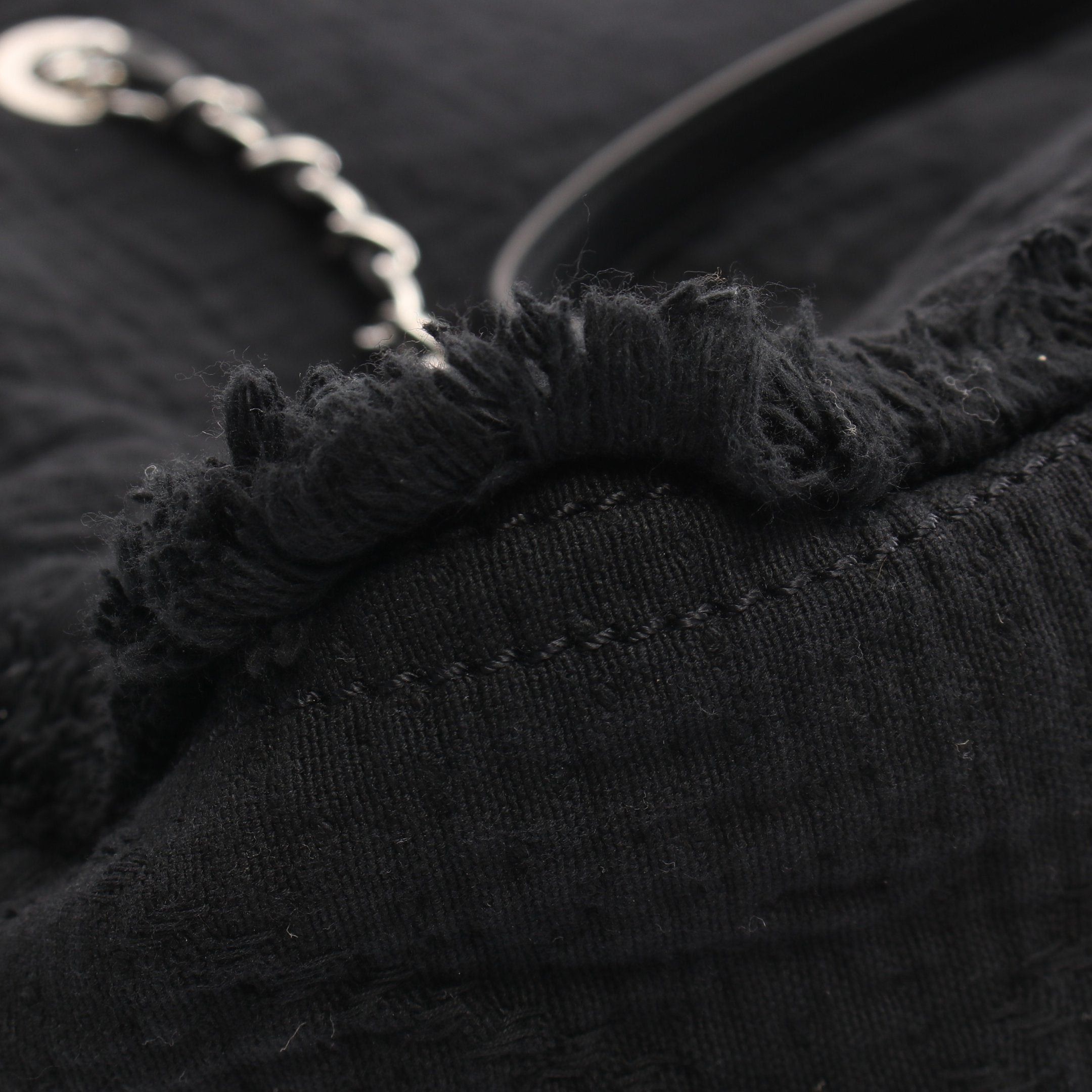 Chanel Chanel Coco Mark Shoulder Bag Tote Fabric Leather Black Silver Hardware Size ONE SIZE - 6 Thumbnail