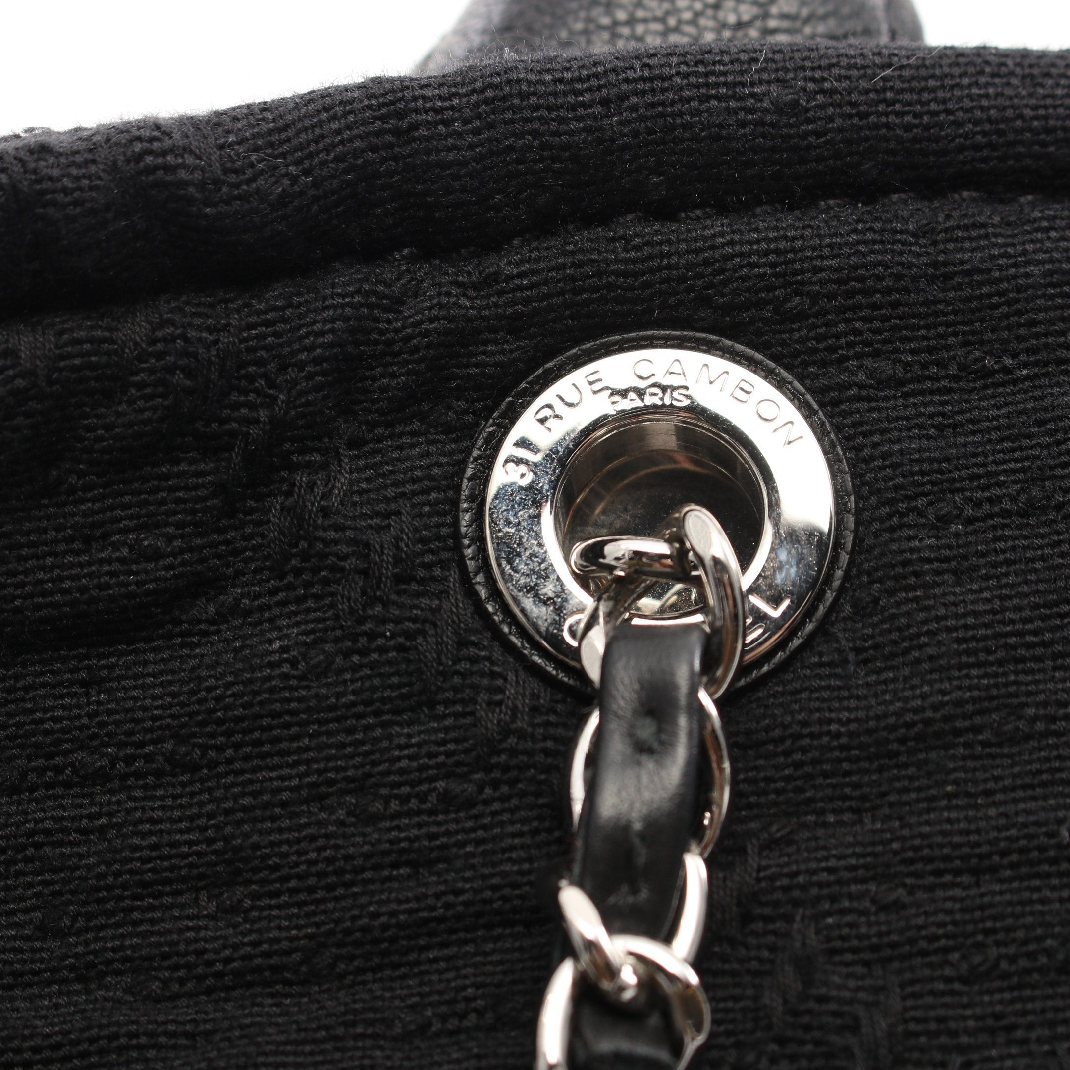 Chanel Chanel Coco Mark Shoulder Bag Tote Fabric Leather Black Silver Hardware Size ONE SIZE - 7 Thumbnail