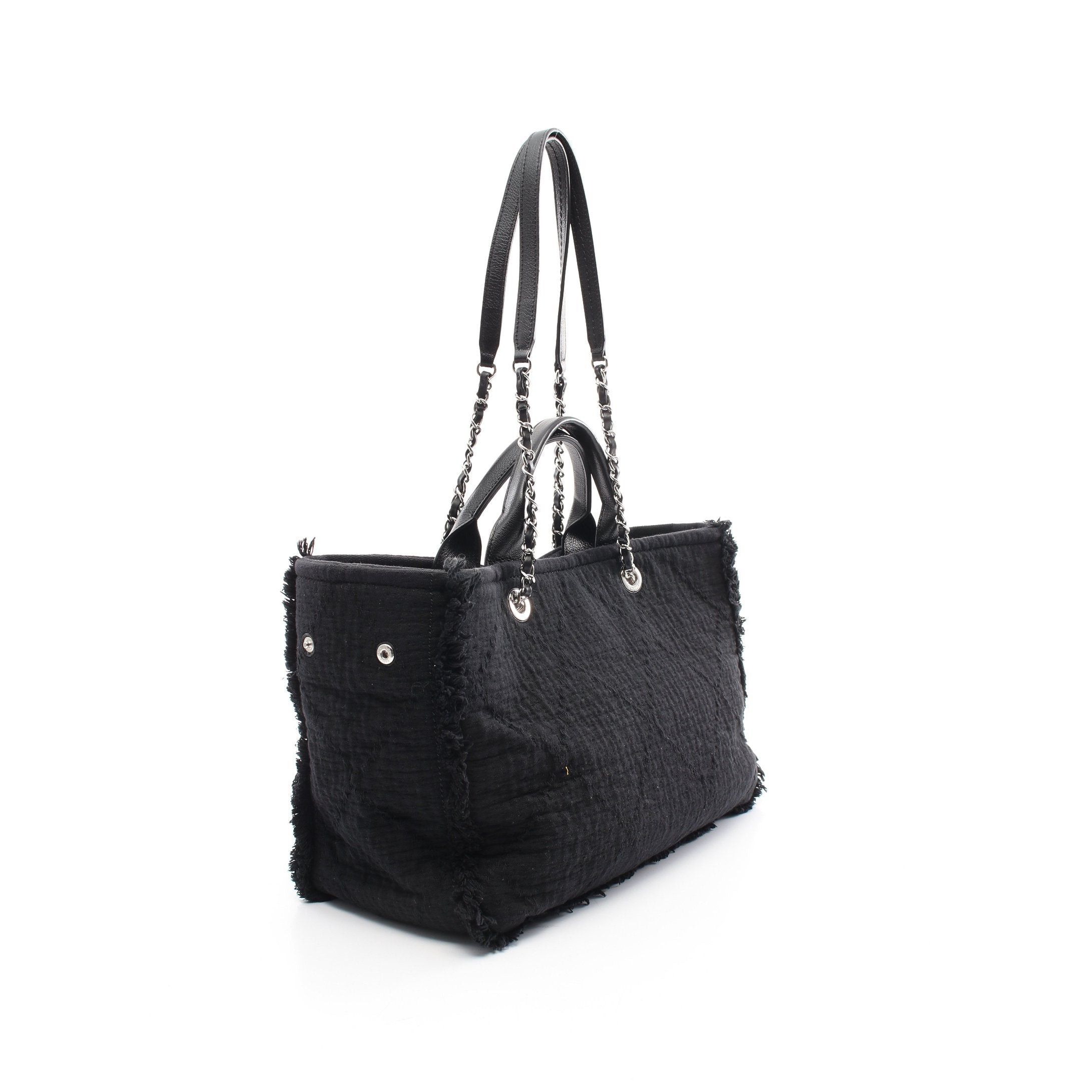 Chanel Chanel Coco Mark Shoulder Bag Tote Fabric Leather Black Silver Hardware Size ONE SIZE - 2 Thumbnail