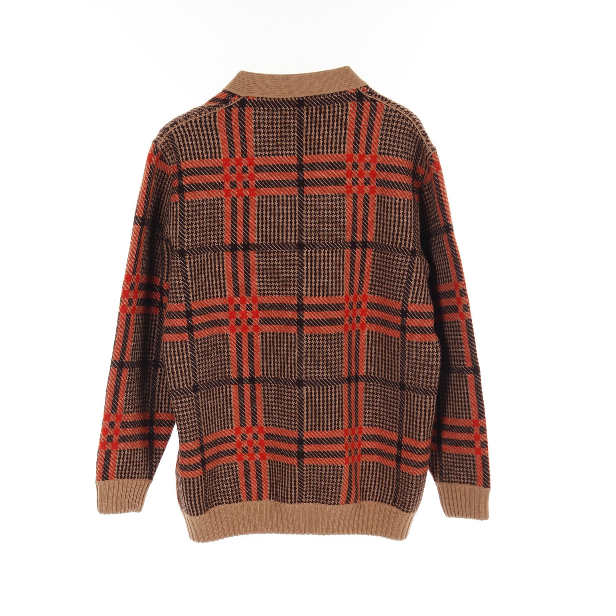 Gucci Gucci Gg Pattern Cardigan Glen Check Wool Light Brown Dark Orange Reversible Size ONE SIZE - 2 Thumbnail