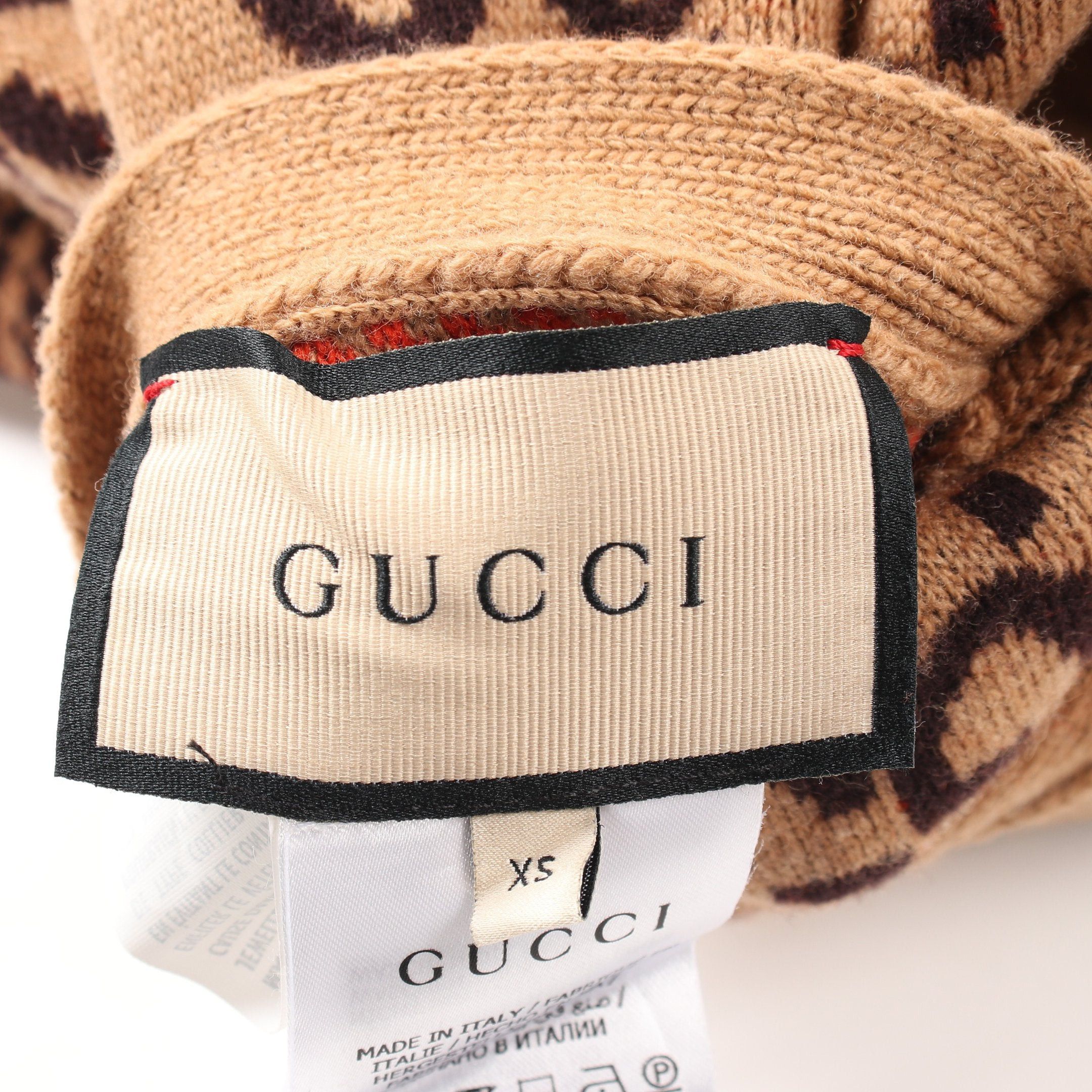 Gucci Gucci Gg Pattern Cardigan Glen Check Wool Light Brown Dark Orange Reversible Size ONE SIZE - 4 Thumbnail