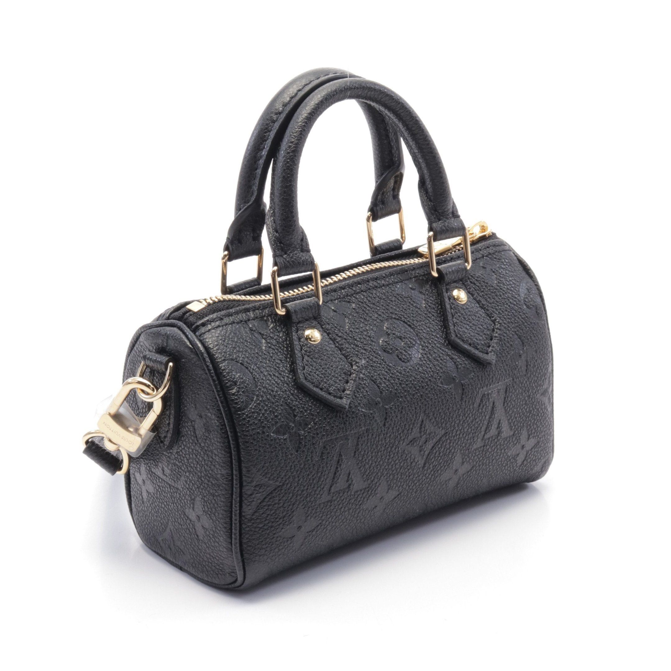 Louis Vuitton Louis Vuitton Nano Speedy Monogram Empreinte Noir Handbag Leather Black Size ONE SIZE - 2 Thumbnail