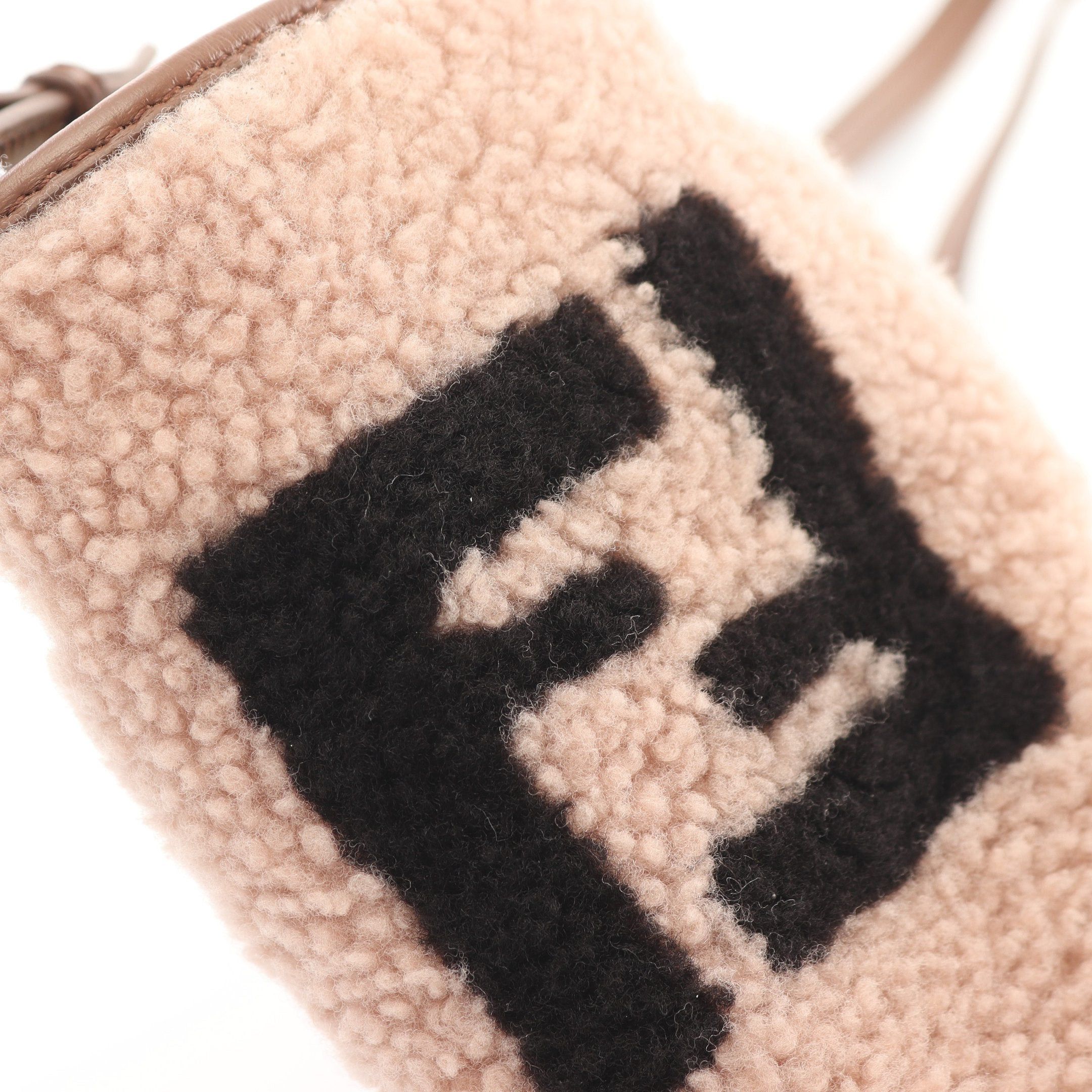 Fendi Fendi Bottle Holder Ff Logo Shoulder Bag Boa Fabric Leather Pink Beige Brown Size ONE SIZE - 9 Thumbnail