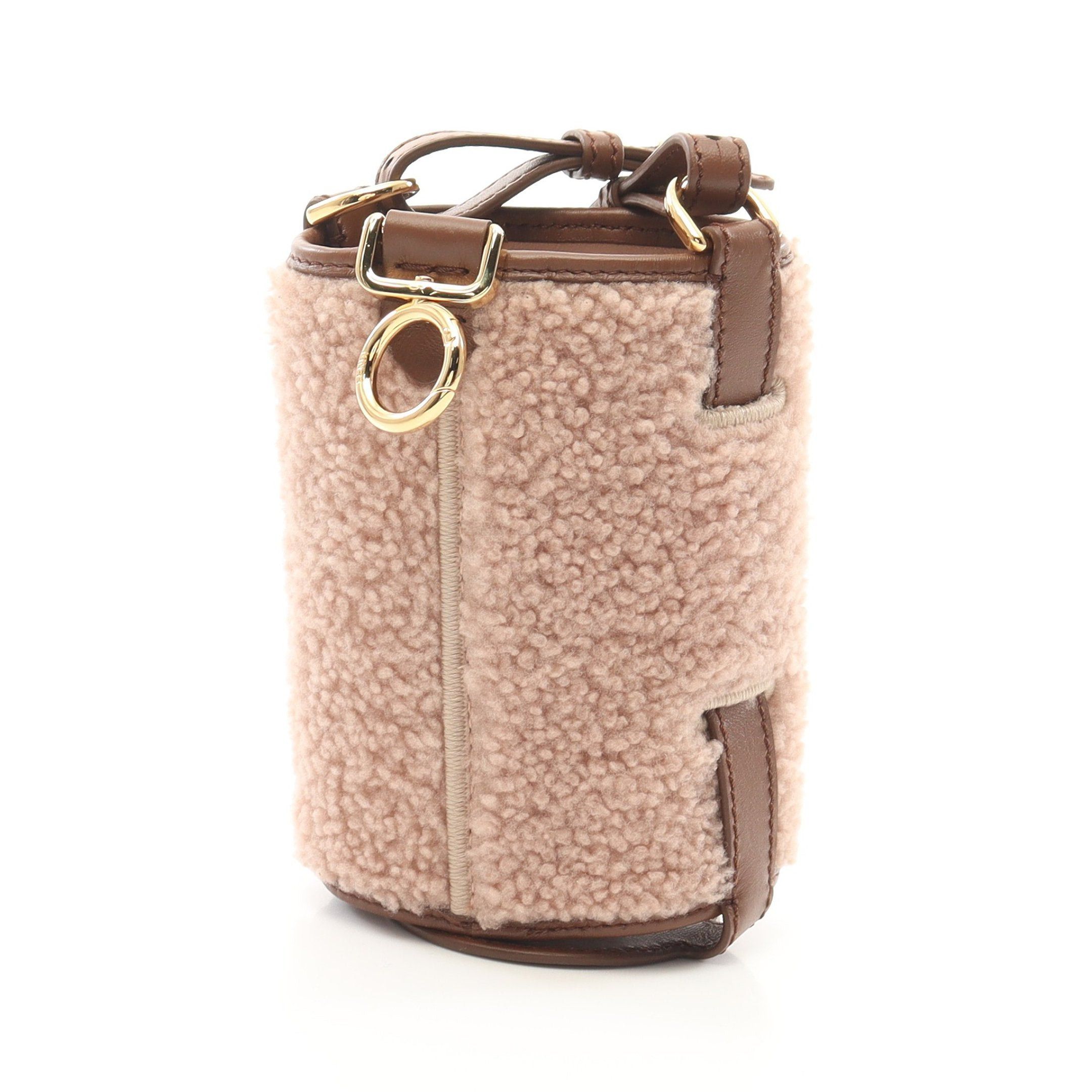 Fendi Fendi Bottle Holder Ff Logo Shoulder Bag Boa Fabric Leather Pink Beige Brown Size ONE SIZE - 2 Thumbnail