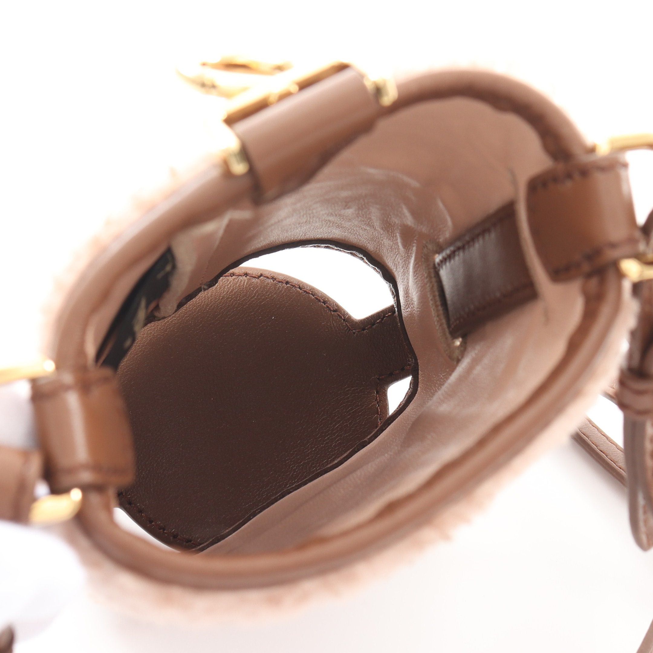 Fendi Fendi Bottle Holder Ff Logo Shoulder Bag Boa Fabric Leather Pink Beige Brown Size ONE SIZE - 3 Thumbnail