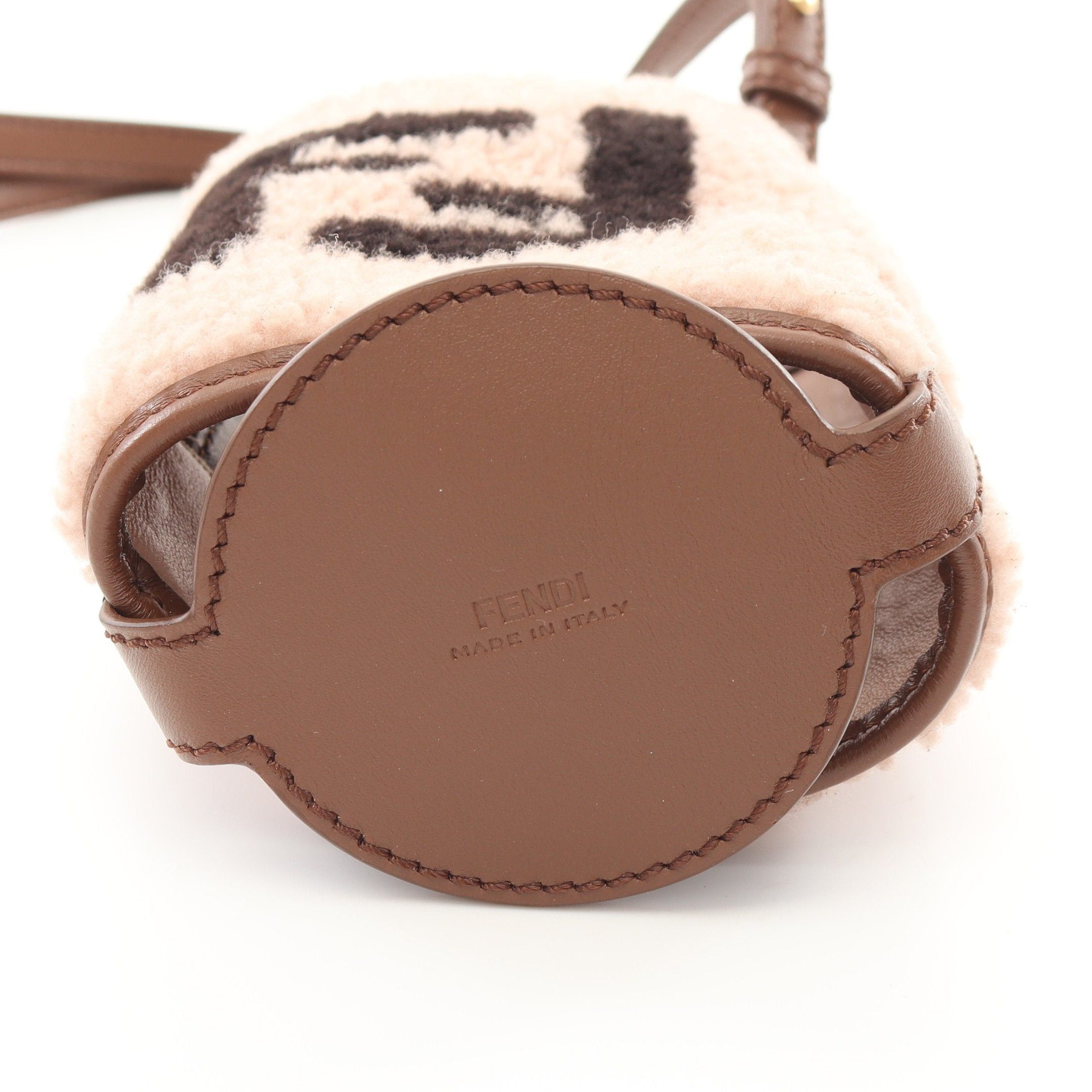 Fendi Fendi Bottle Holder Ff Logo Shoulder Bag Boa Fabric Leather Pink Beige Brown Size ONE SIZE - 6 Thumbnail
