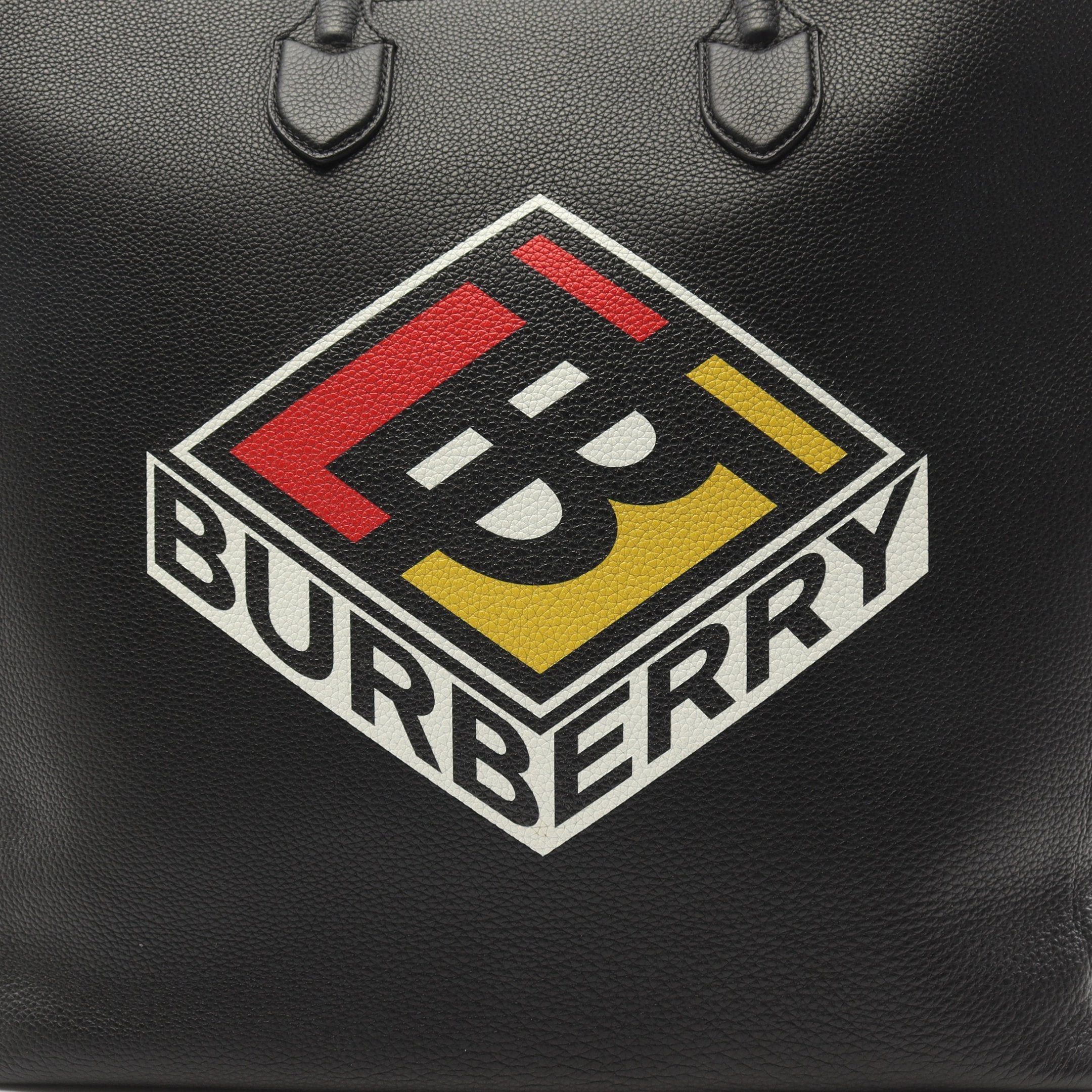 Burberry Burberry Lg Kane Handbag Tote Bag Leather Black Size ONE SIZE - 9 Thumbnail