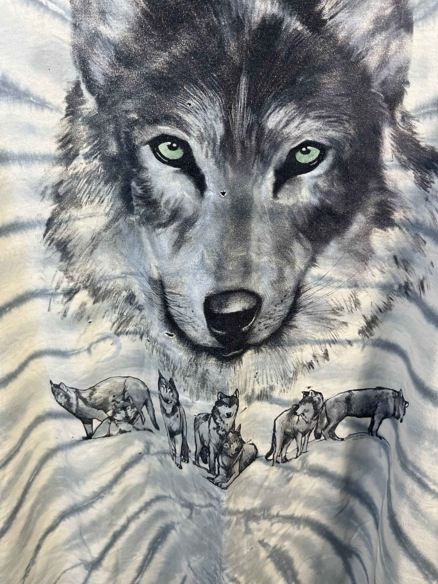 Other Vintage Wolf Tee 1990s Tie Dye Distressed Animal Tee Shrit Size XXL Size US XXL / EU 58 / 5 - 3 Thumbnail