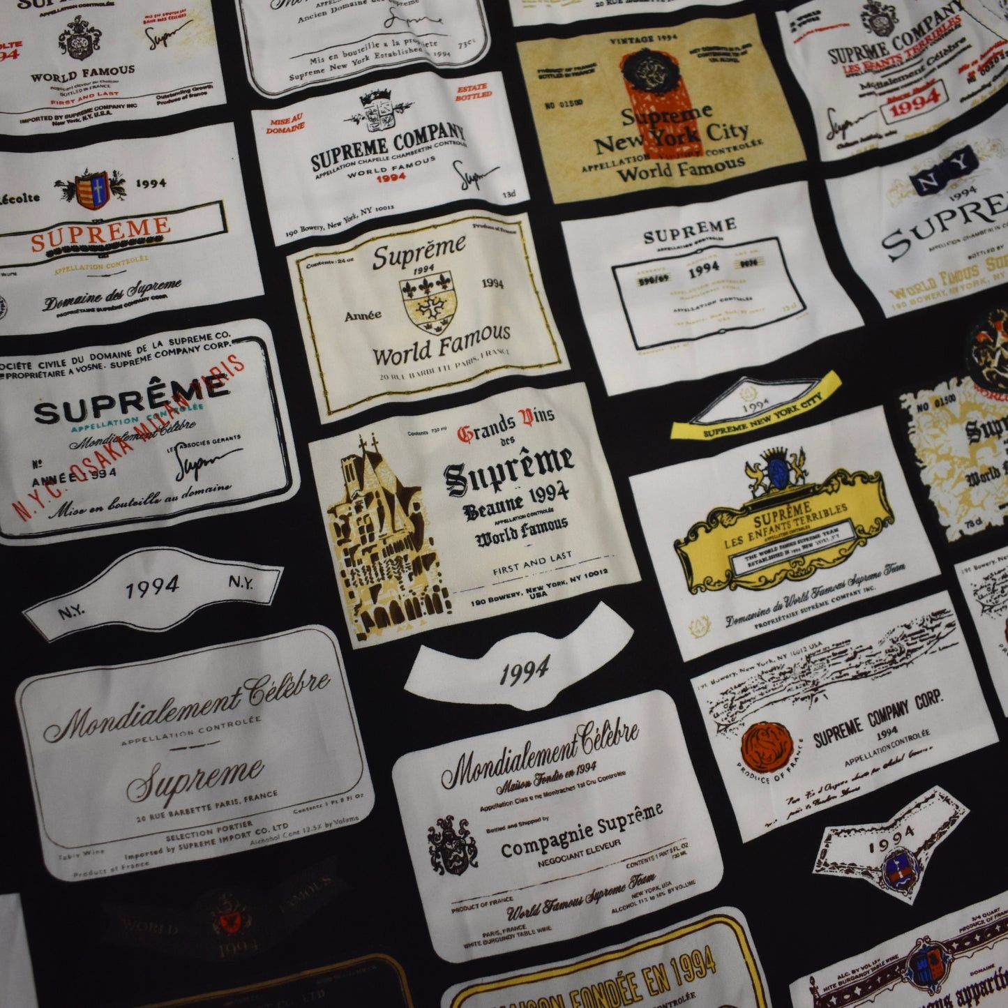 Supreme Supreme Wine Labels Allover Print Viscose Shirt Size US M / EU 48-50 / 2 - 5 Thumbnail