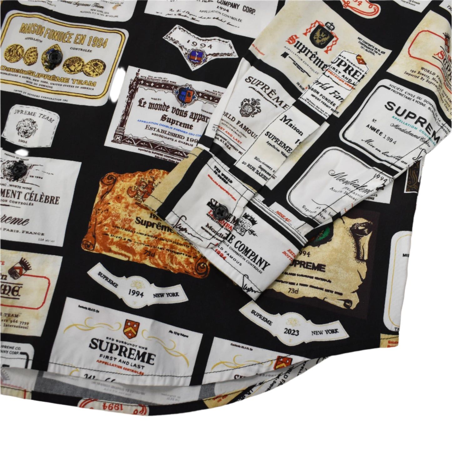 Supreme Supreme Wine Labels Allover Print Viscose Shirt Size US M / EU 48-50 / 2 - 6 Thumbnail
