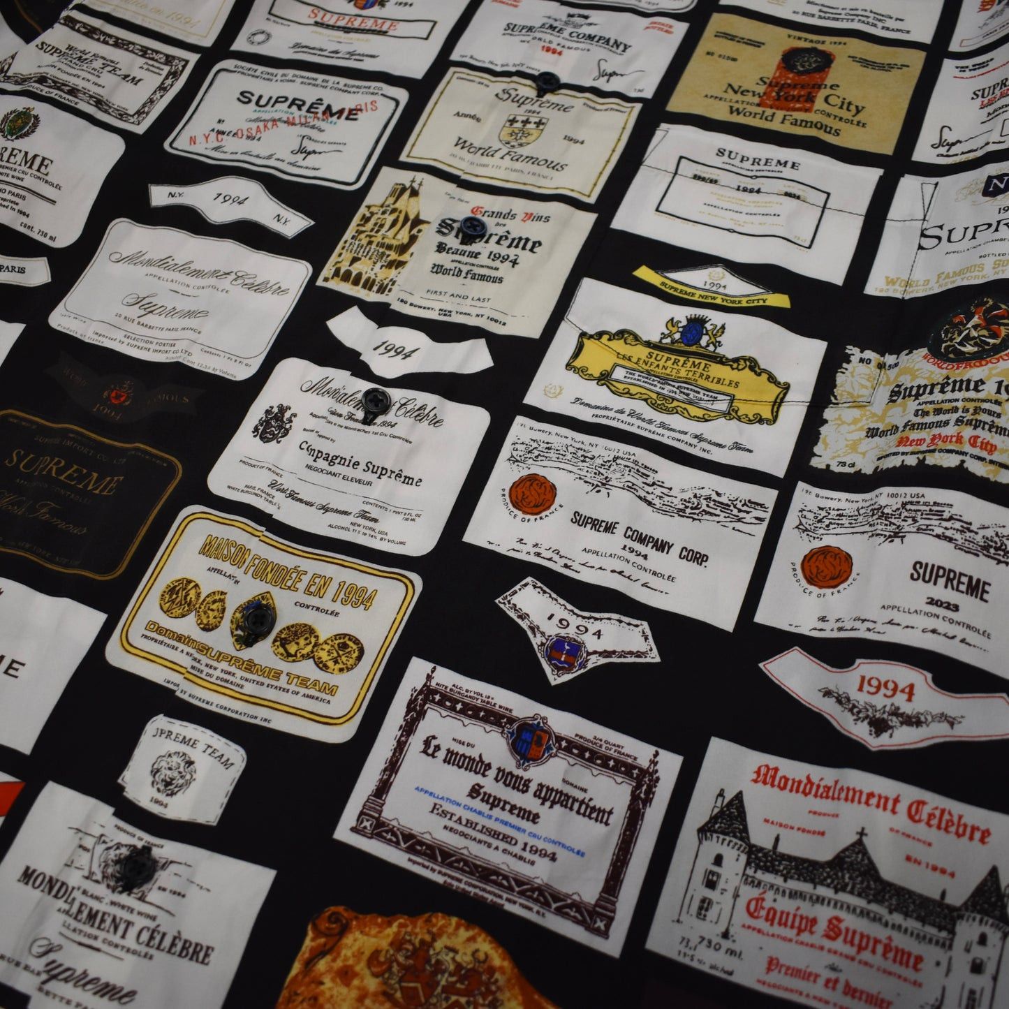 Supreme Supreme Wine Labels Allover Print Viscose Shirt Size US M / EU 48-50 / 2 - 4 Thumbnail