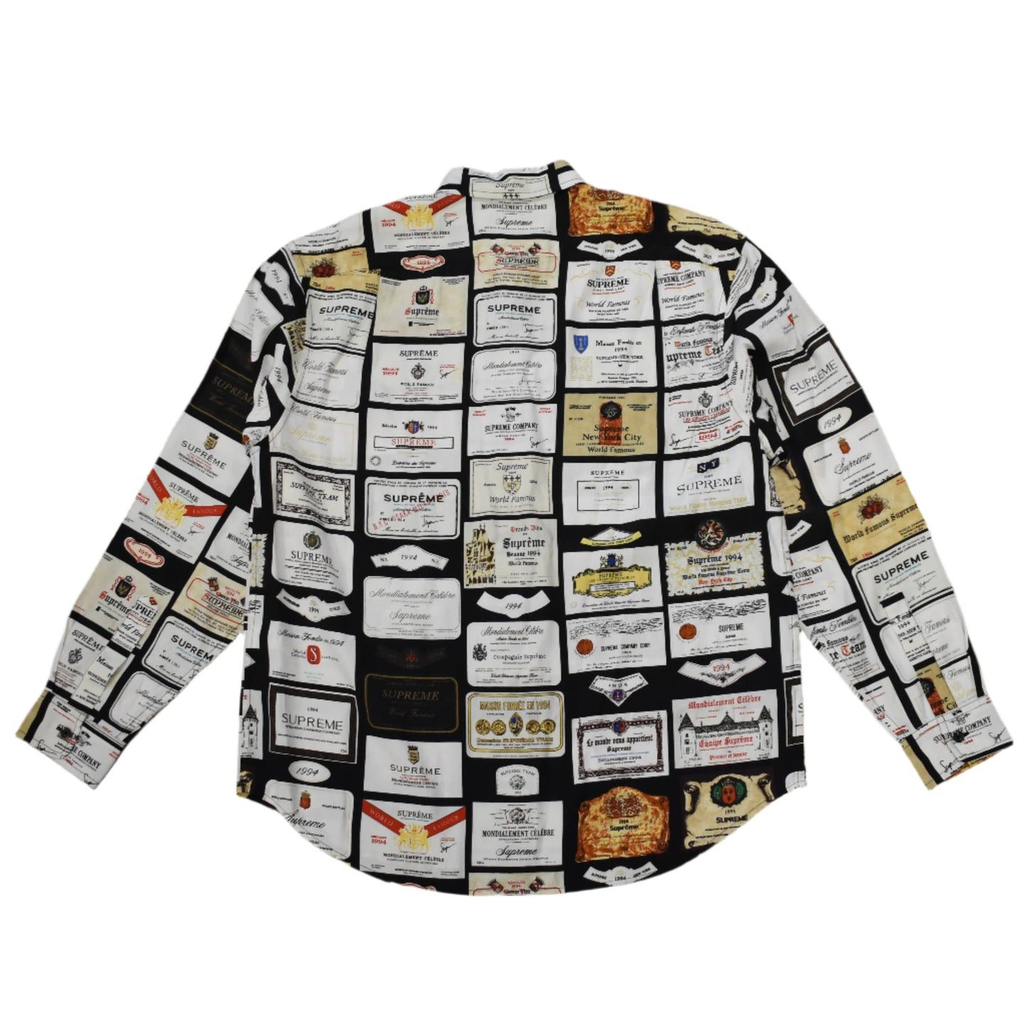 Supreme Supreme Wine Labels Allover Print Viscose Shirt Size US M / EU 48-50 / 2 - 2 Thumbnail
