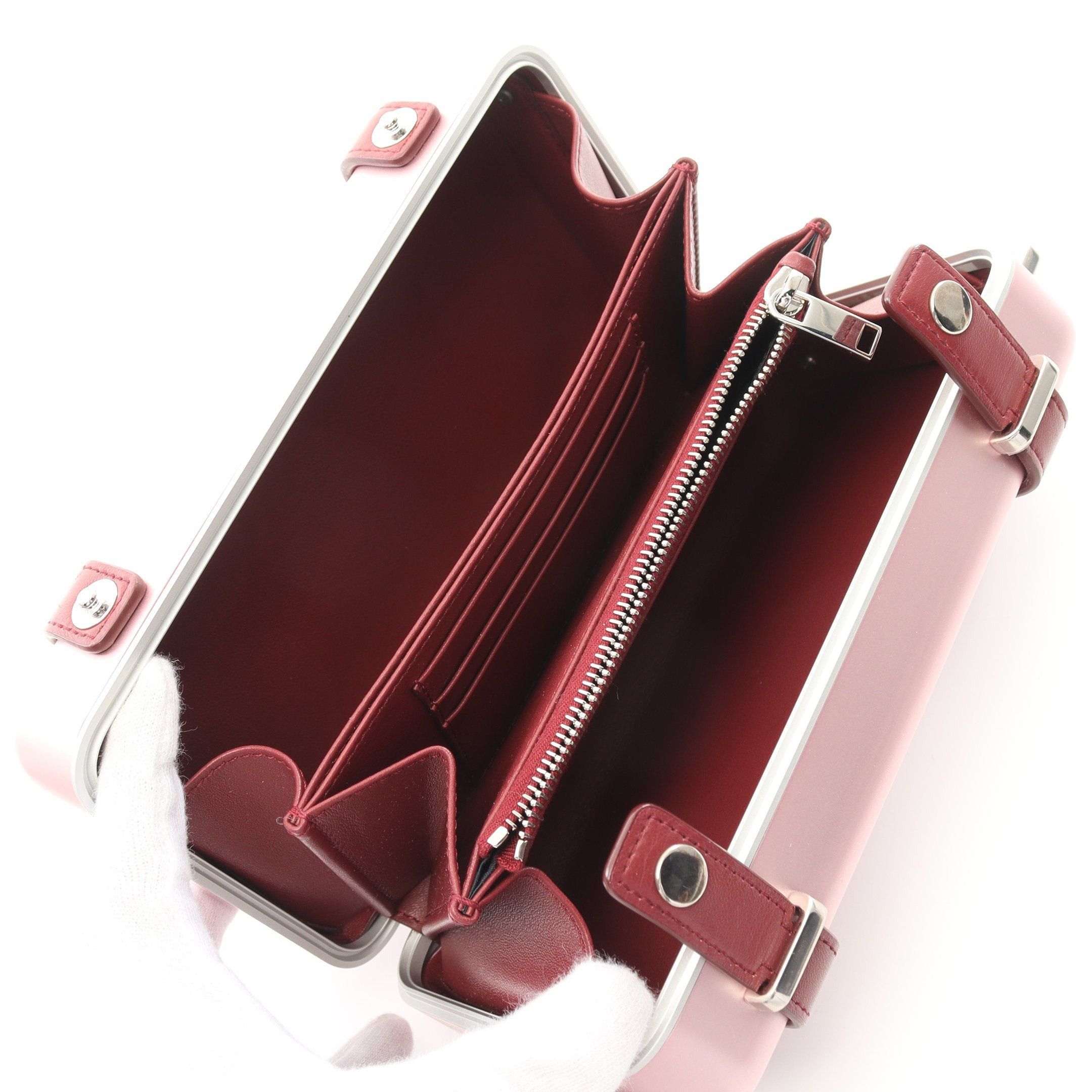 Dior Dior Christian Dior * Rimowa Personal Clutch Bag Shoulder Aluminum Leather Pink Burgundy Size ONE SIZE - 3 Thumbnail