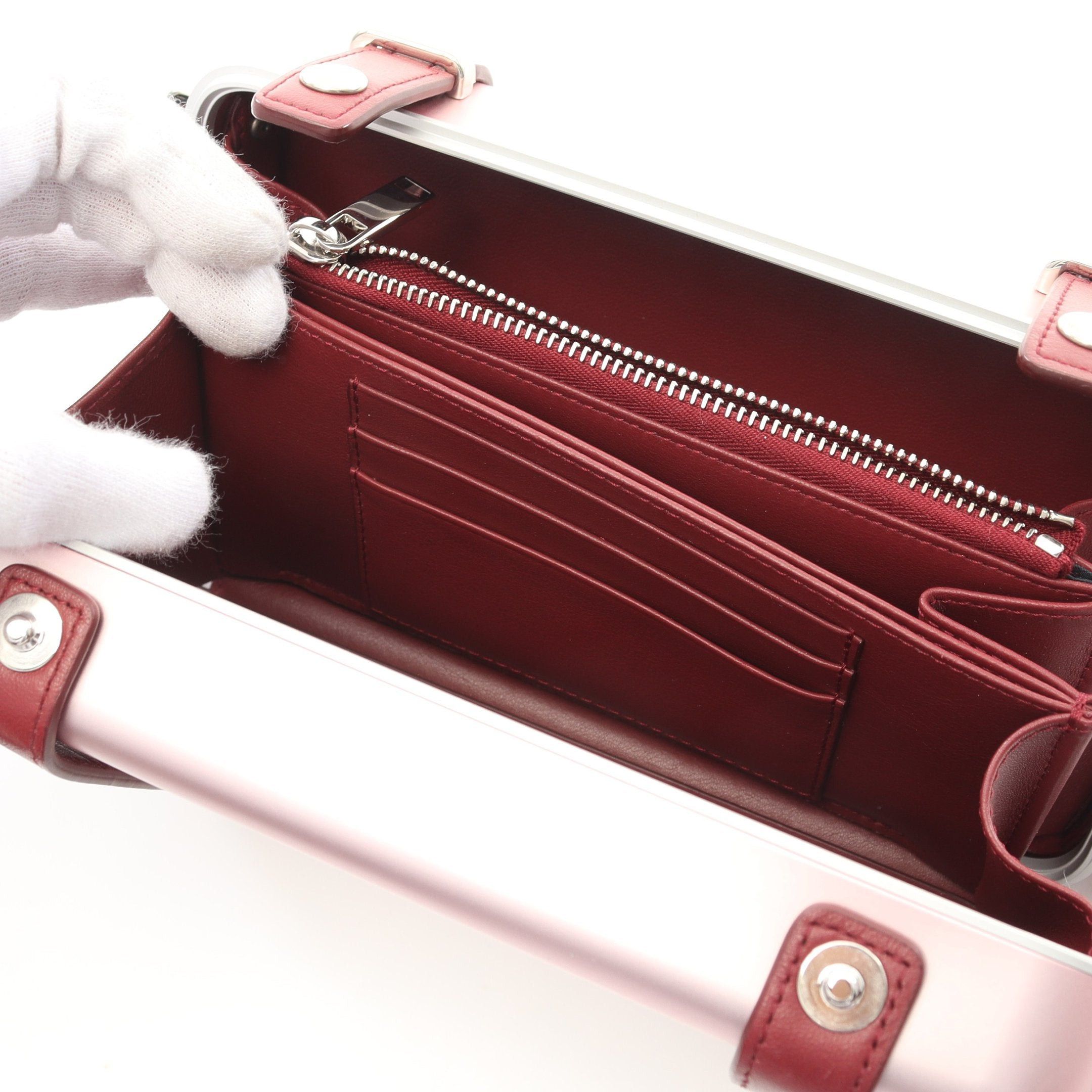 Dior Dior Christian Dior * Rimowa Personal Clutch Bag Shoulder Aluminum Leather Pink Burgundy Size ONE SIZE - 4 Thumbnail