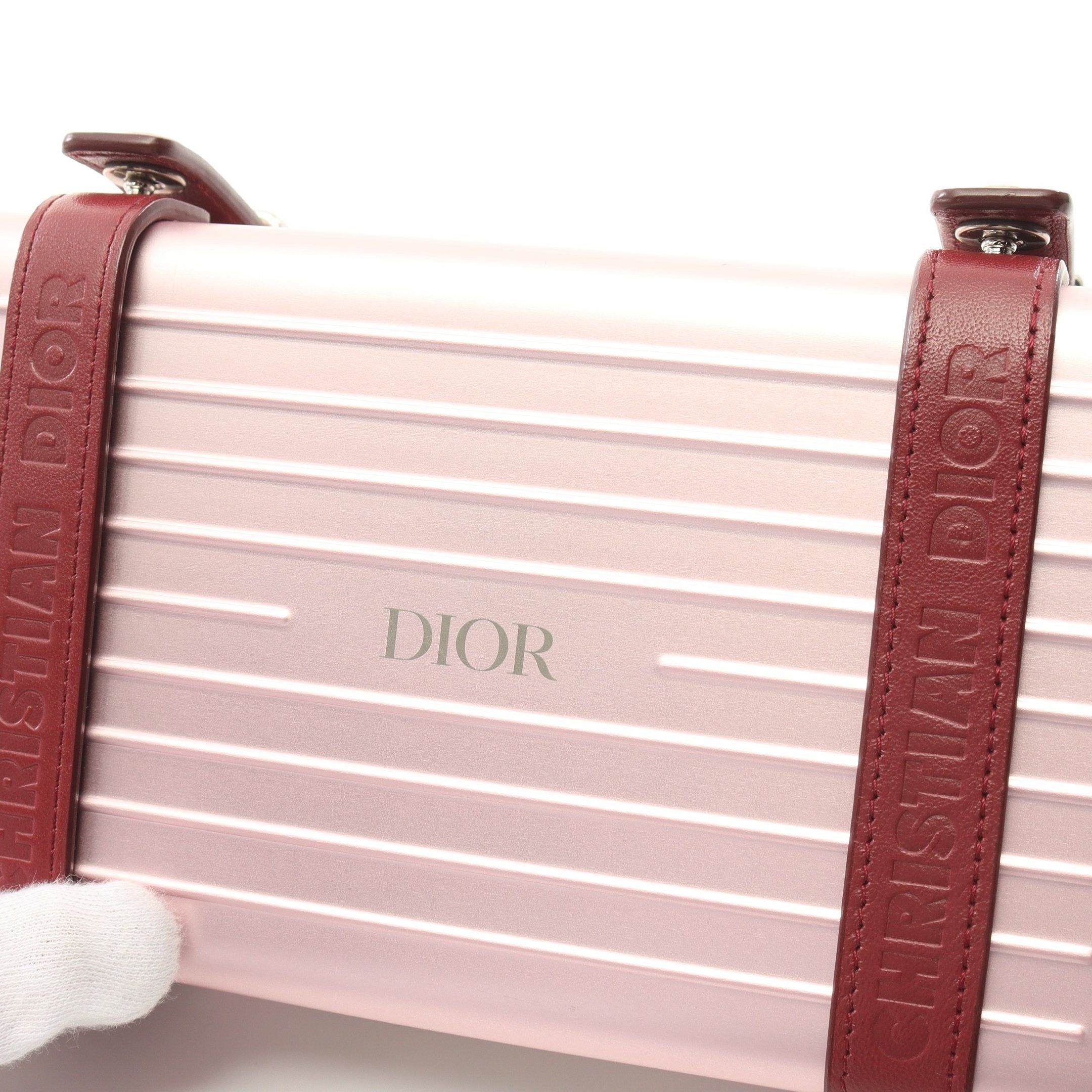 Dior Dior Christian Dior * Rimowa Personal Clutch Bag Shoulder Aluminum Leather Pink Burgundy Size ONE SIZE - 7 Thumbnail