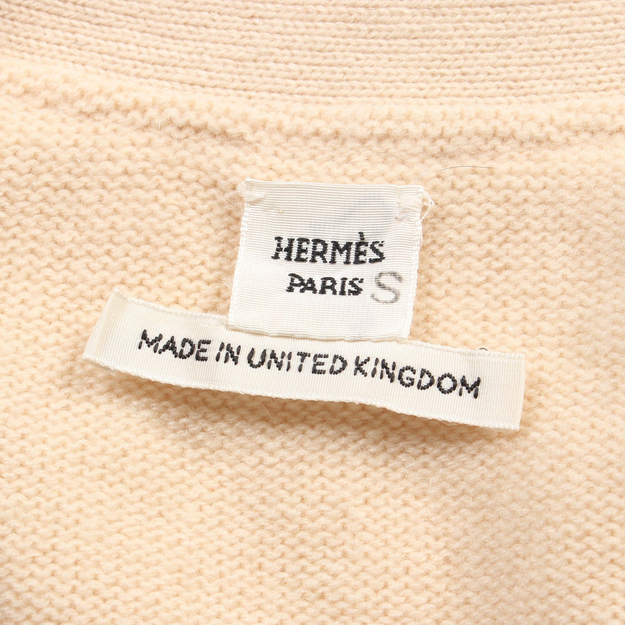 Hermes Hermes Cardigan Cashmere Light Beige Size ONE SIZE - 3 Thumbnail