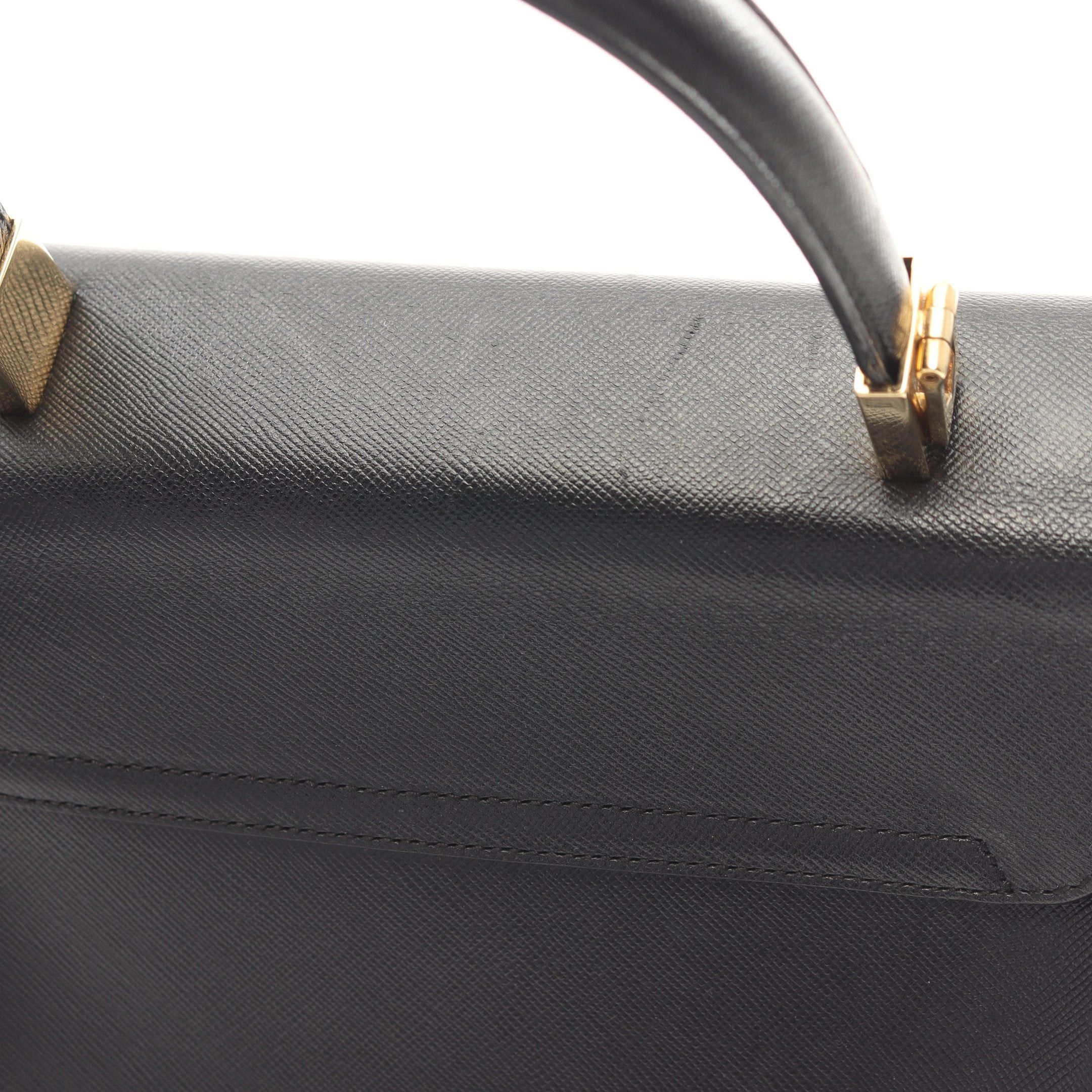 Salvatore Ferragamo Salvatore Ferragamo Gancini Handbag Leather Black Size ONE SIZE - 8 Thumbnail