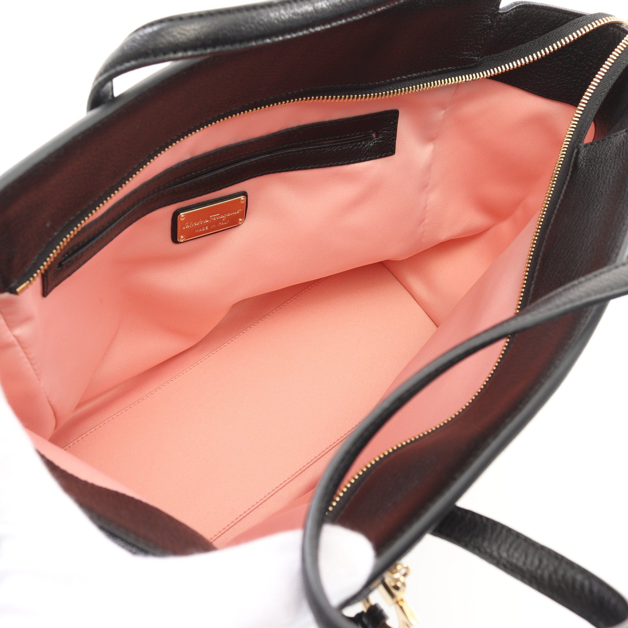 Salvatore Ferragamo Salvatore Ferragamo Amy Handbag Tote Bag Denim Leather Indigo Blue Black Size ONE SIZE - 3 Thumbnail