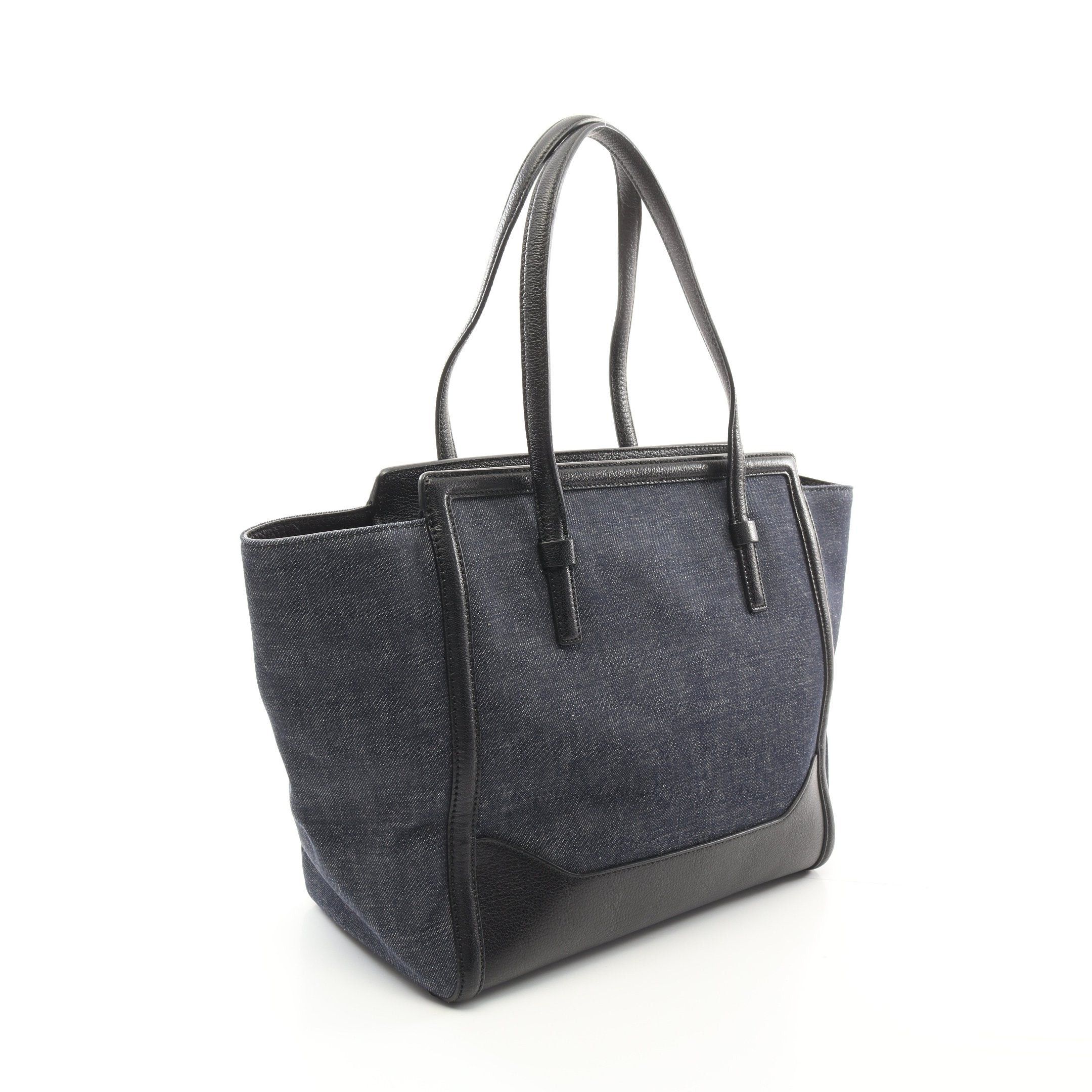 Salvatore Ferragamo Salvatore Ferragamo Amy Handbag Tote Bag Denim Leather Indigo Blue Black Size ONE SIZE - 2 Thumbnail