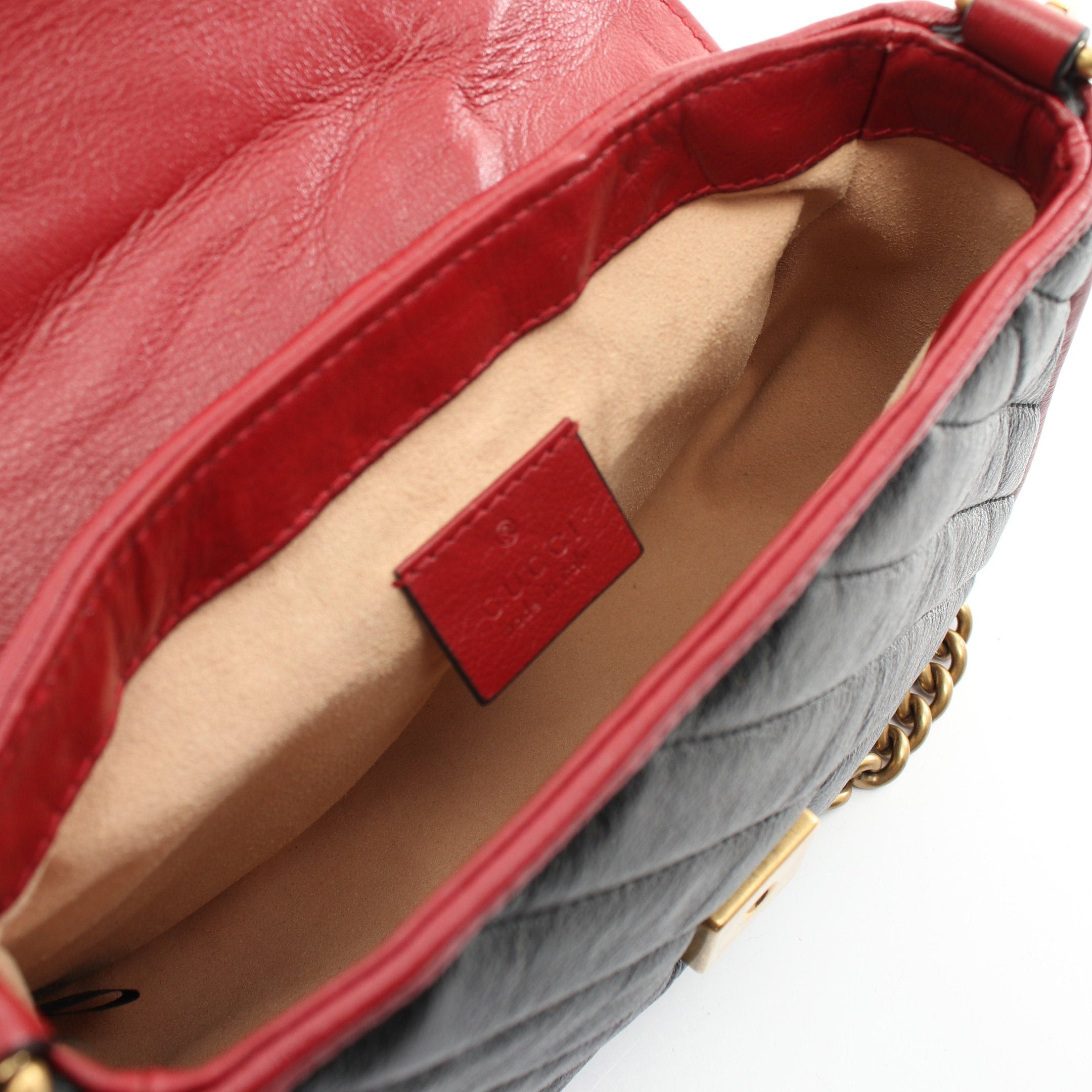 Gucci Gucci Gg Marmont Handbag Leather Black Red Size ONE SIZE - 3 Thumbnail
