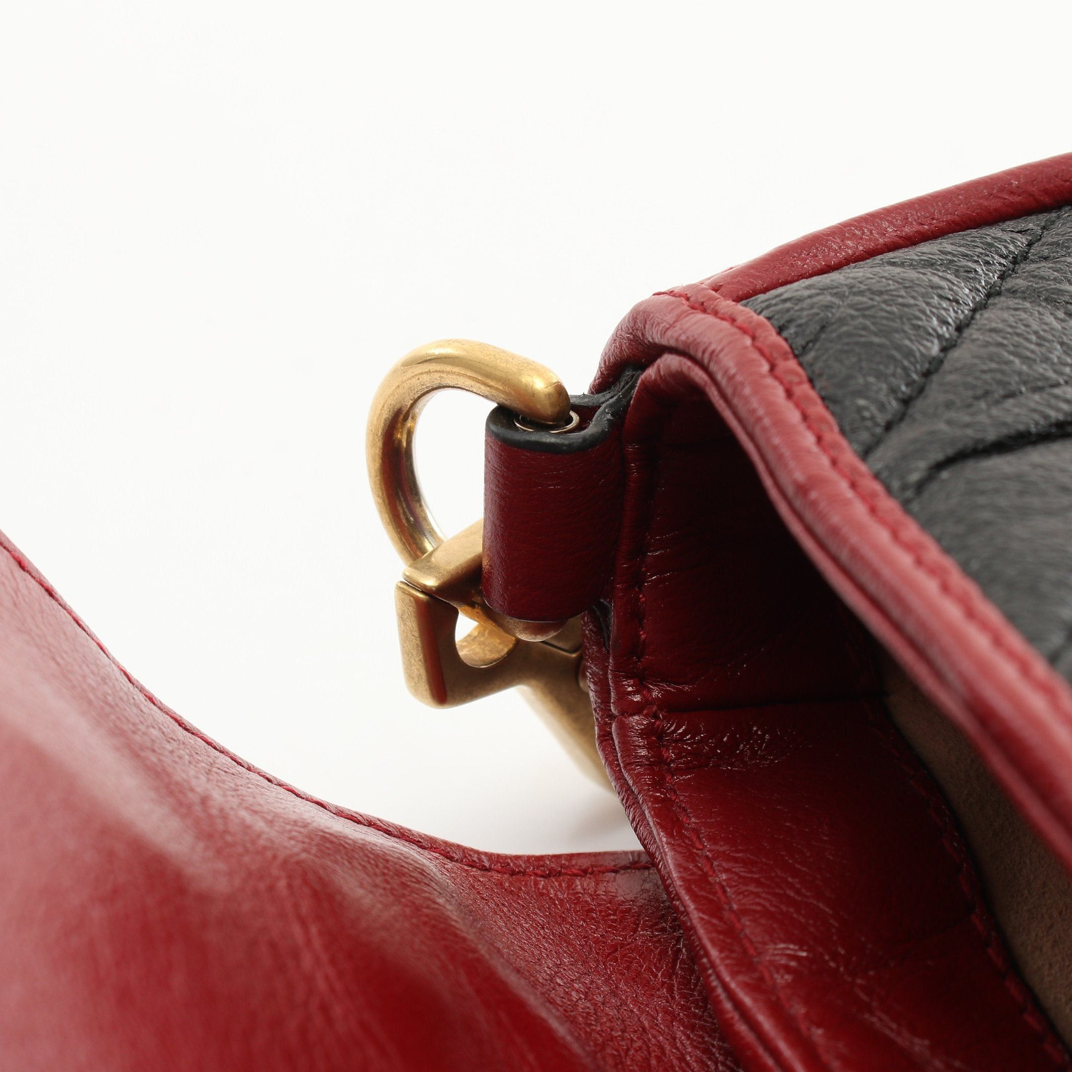 Gucci Gucci Gg Marmont Handbag Leather Black Red Size ONE SIZE - 10 Thumbnail