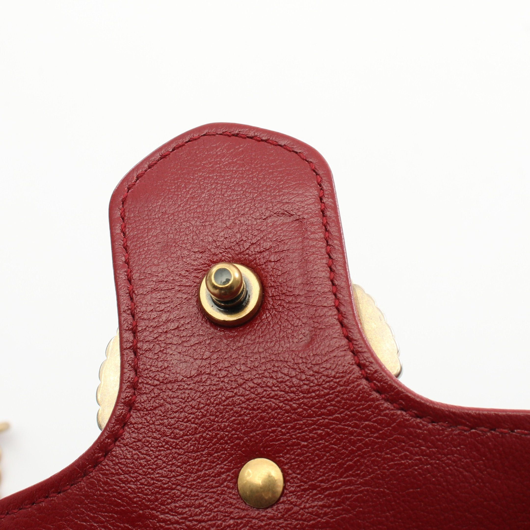 Gucci Gucci Gg Marmont Handbag Leather Black Red Size ONE SIZE - 8 Thumbnail