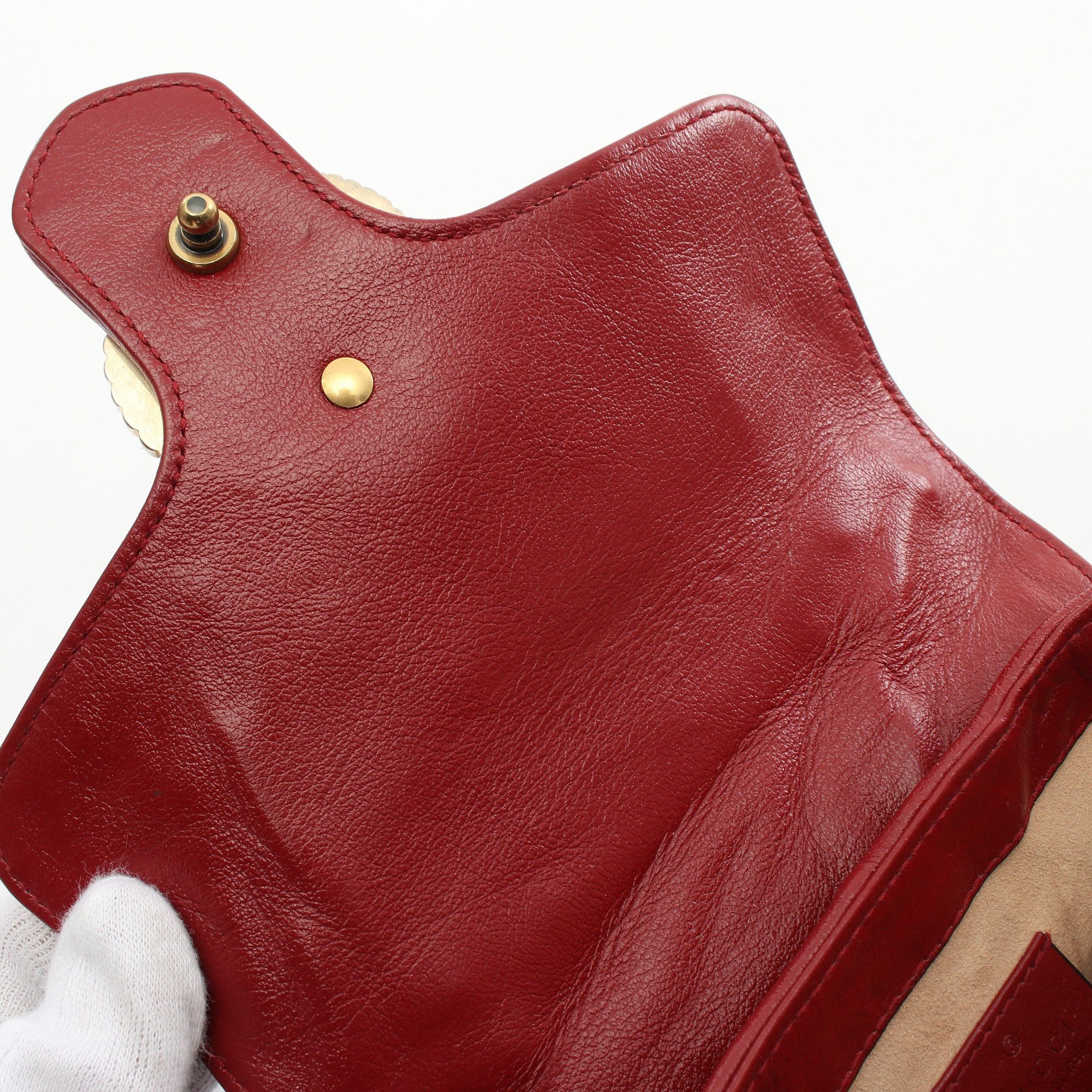 Gucci Gucci Gg Marmont Handbag Leather Black Red Size ONE SIZE - 7 Thumbnail