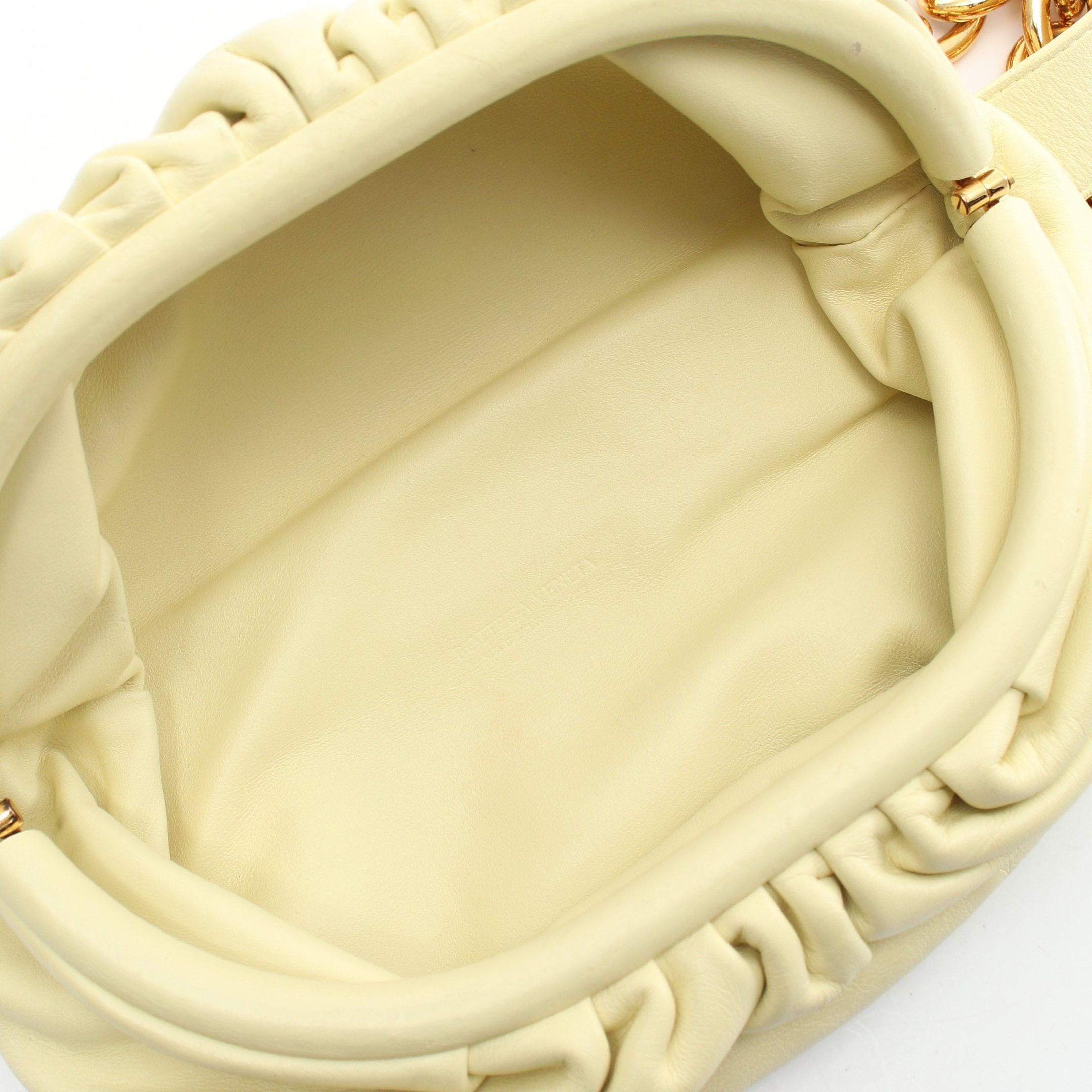Bottega Veneta Bottega Veneta The Chain Pouch Mini Body Bag Leather Light Yellow Size ONE SIZE - 3 Thumbnail