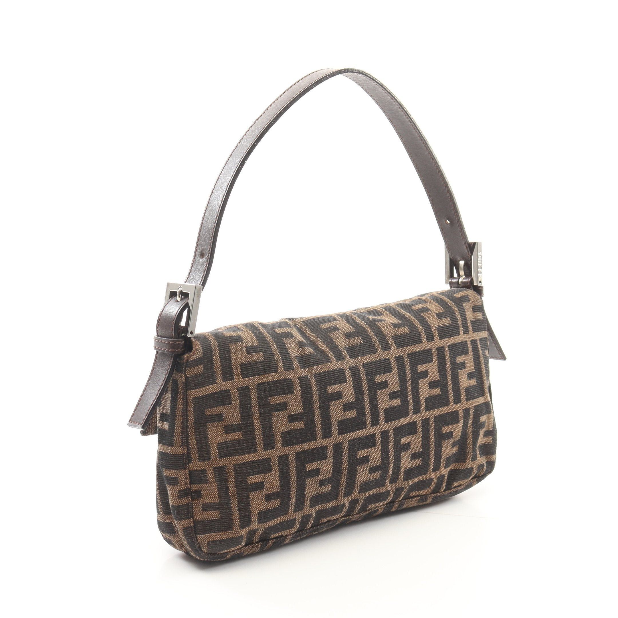 Fendi Fendi Mamma Bucket Handbag Canvas Leather Brown Dark Size ONE SIZE - 2 Thumbnail