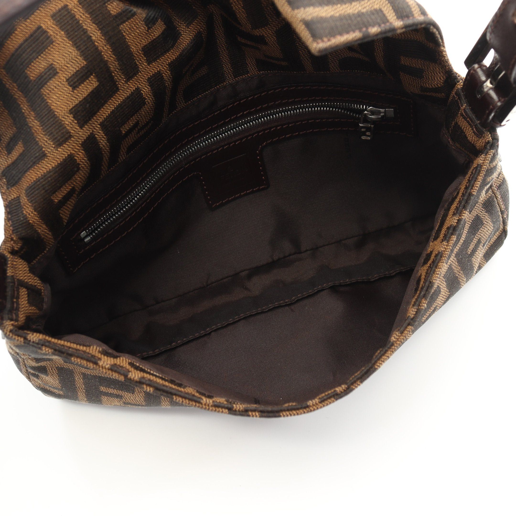 Fendi Fendi Mamma Bucket Handbag Canvas Leather Brown Dark Size ONE SIZE - 3 Thumbnail