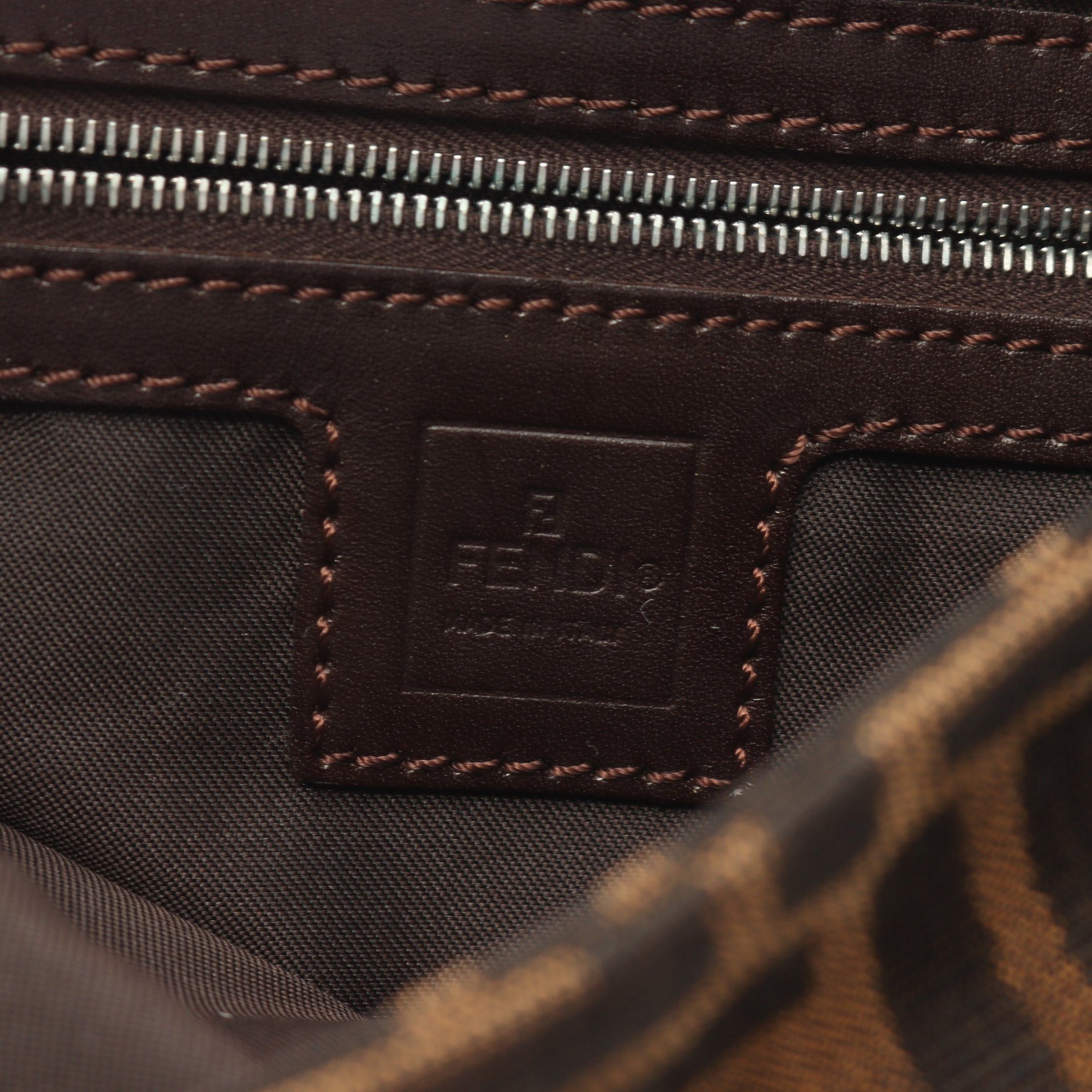 Fendi Fendi Mamma Bucket Handbag Canvas Leather Brown Dark Size ONE SIZE - 4 Thumbnail