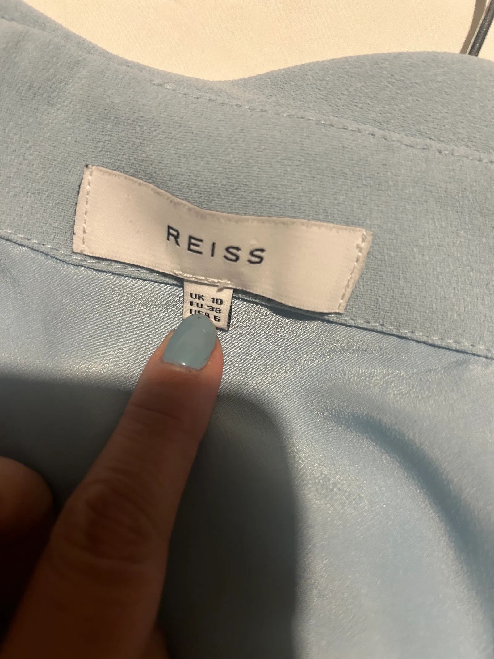 Reiss Reiss Reiss Balm light pastel blue Bardot off shoulder Dress Size M / US 6-8 / IT 42-44 - 3 Thumbnail