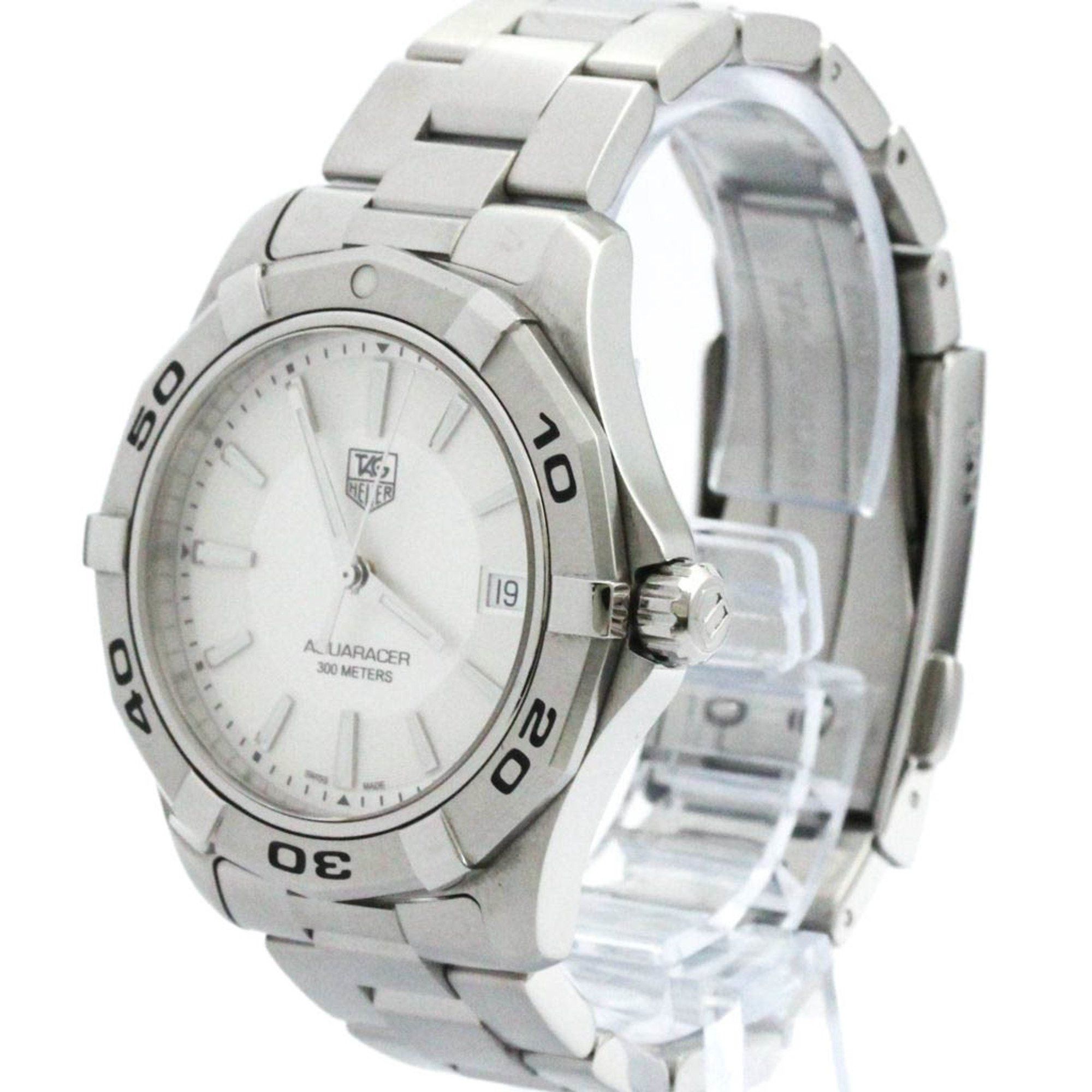 Polished TAG HEUER Aquaracer Stainless Steel Quartz Mens Watch WAP1111 BF578724