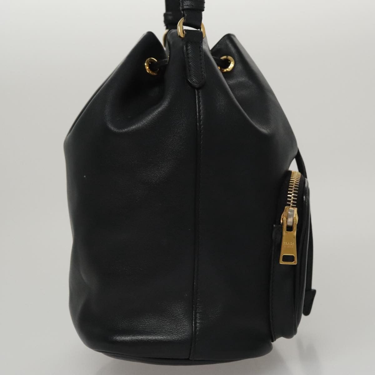 Prada Black Leather Handbag (Pre-Owned) Size ONE SIZE - 4 Thumbnail